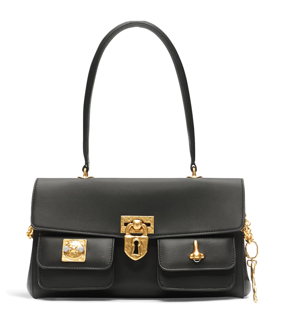 Schiaparelli Mini Leather Secret East-West Top-Handle Bag Black Image 1