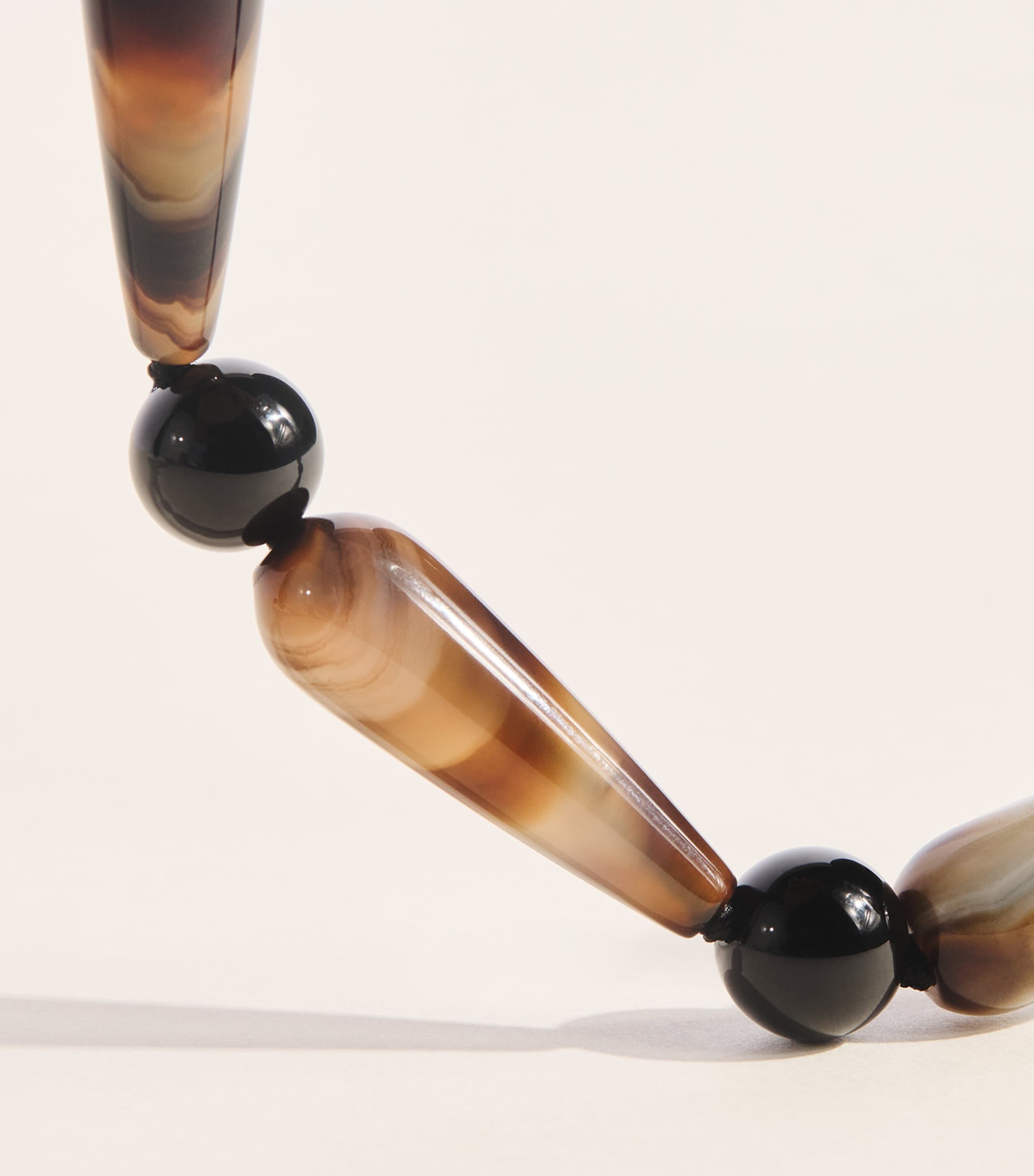 Completedworks Silver and Banded Agate Beaded Necklace Silver Plated Image 3