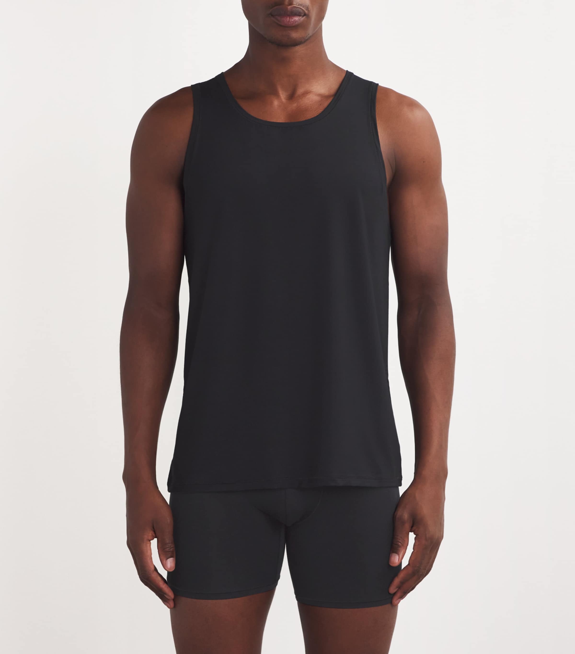 Skims Mens Stretch Tank Top(Pack of 3) Obsidian Image 2