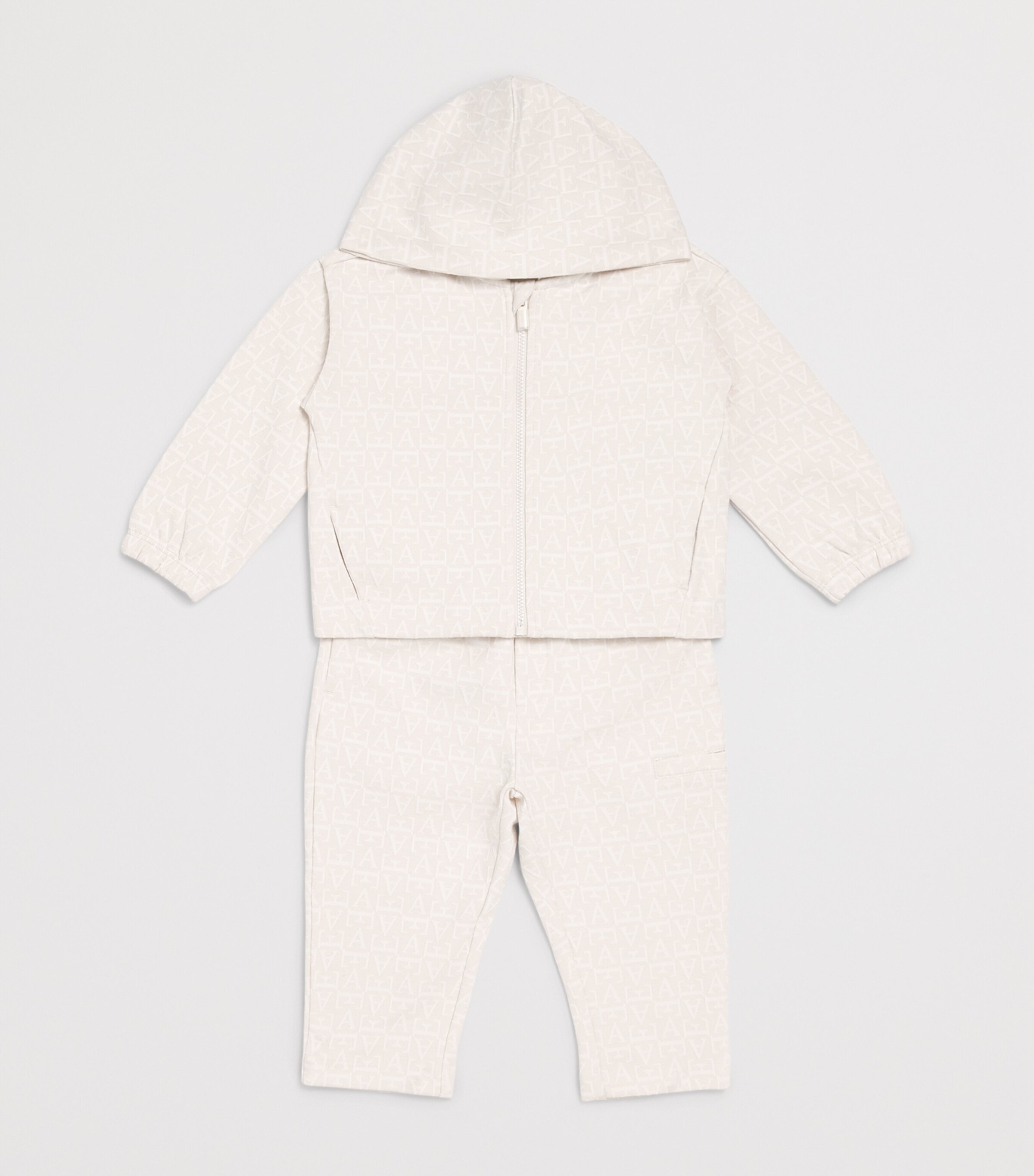 Emporio Armani Kids Logo Hoodie and Sweatpants Set (3-36 Months) White Sand Image 3