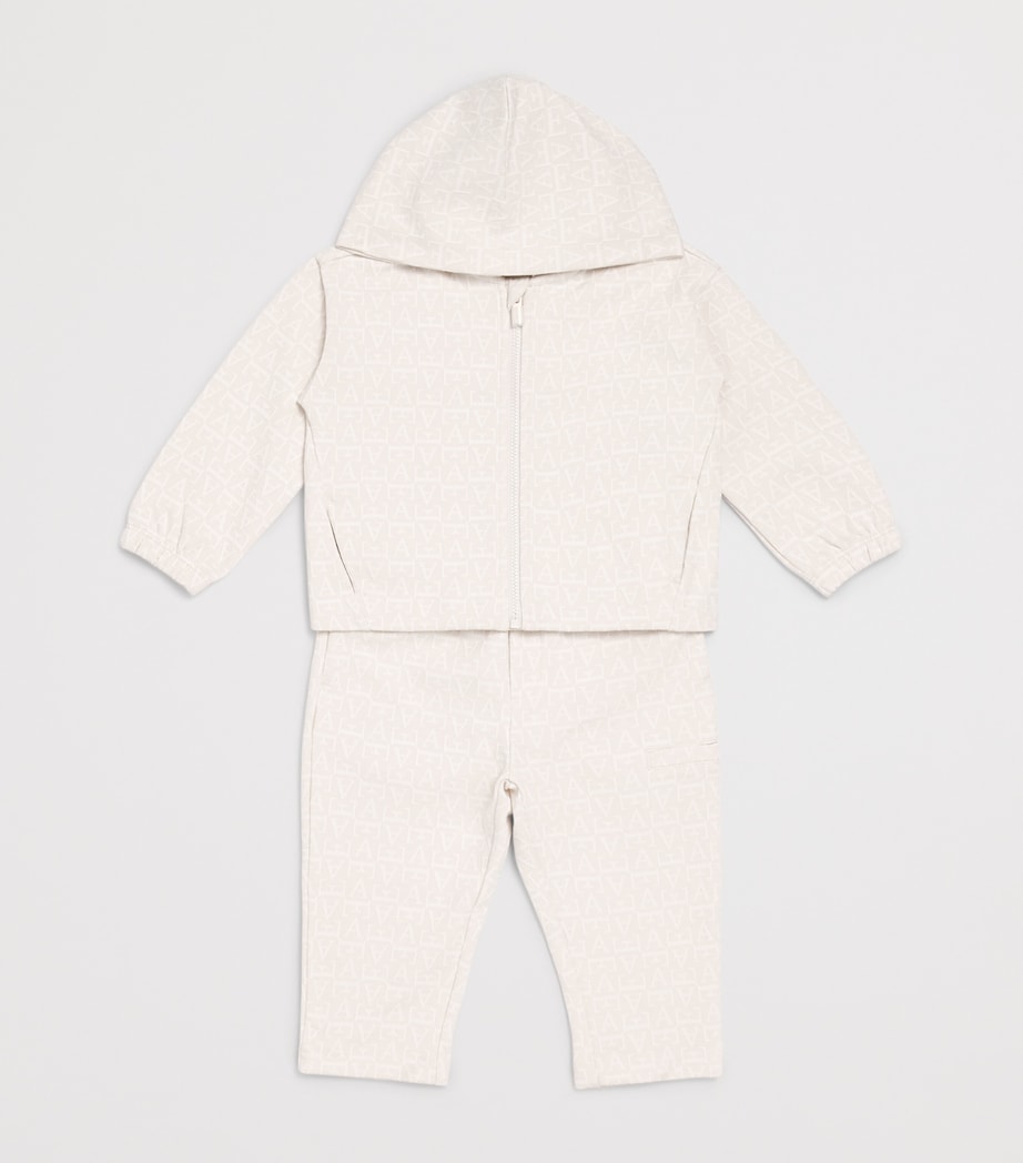 Emporio Armani Kids Logo Hoodie and Sweatpants Set (3-36 Months) White Sand Image 3