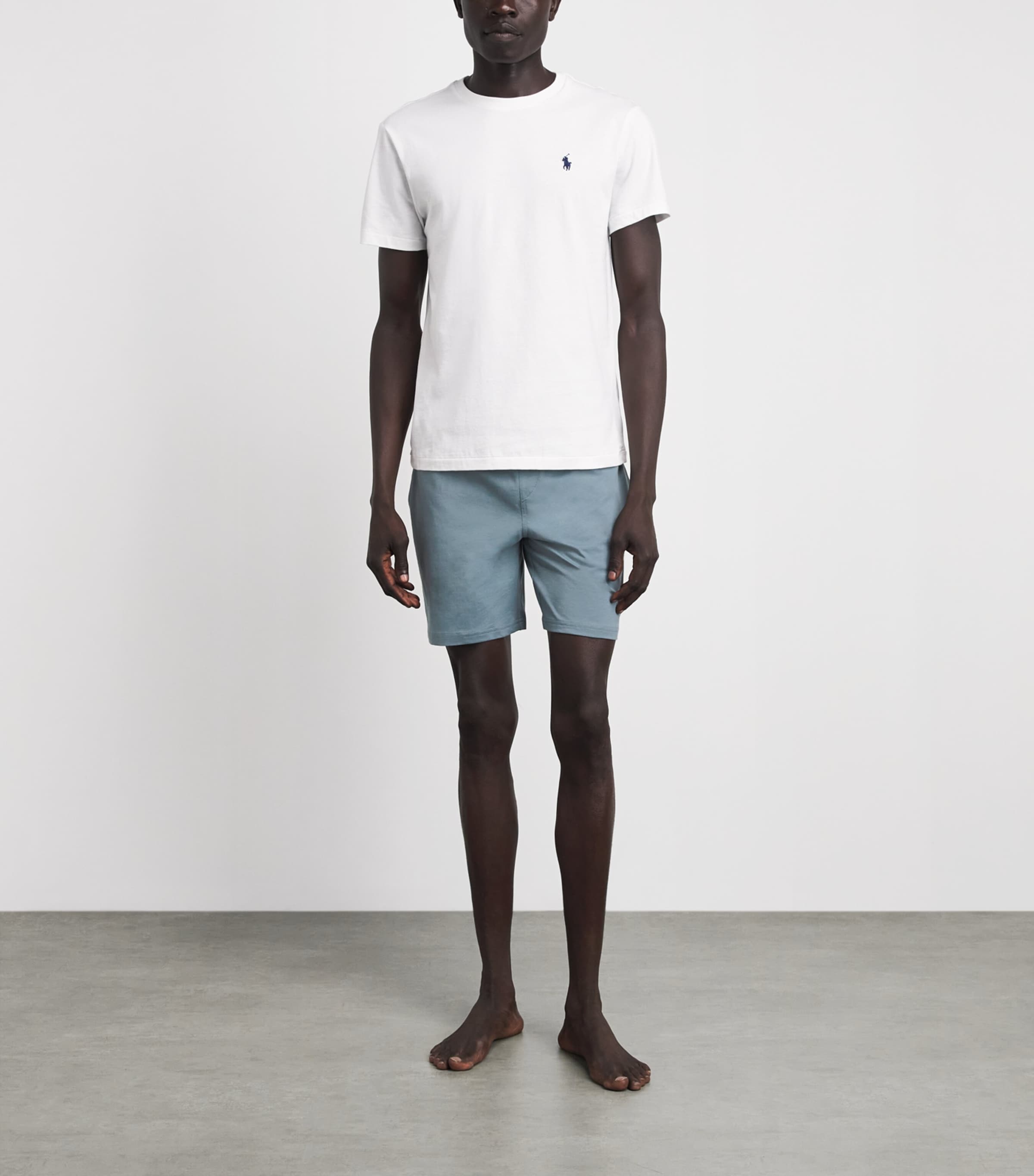 Polo Ralph Lauren Mens Cotton Jersey Pyjama Shorts Cool Grey Blue Image 2