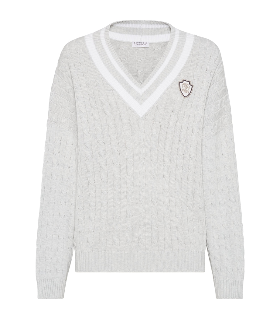 Cotton Cable-Knit Sweater CV906 Image 1