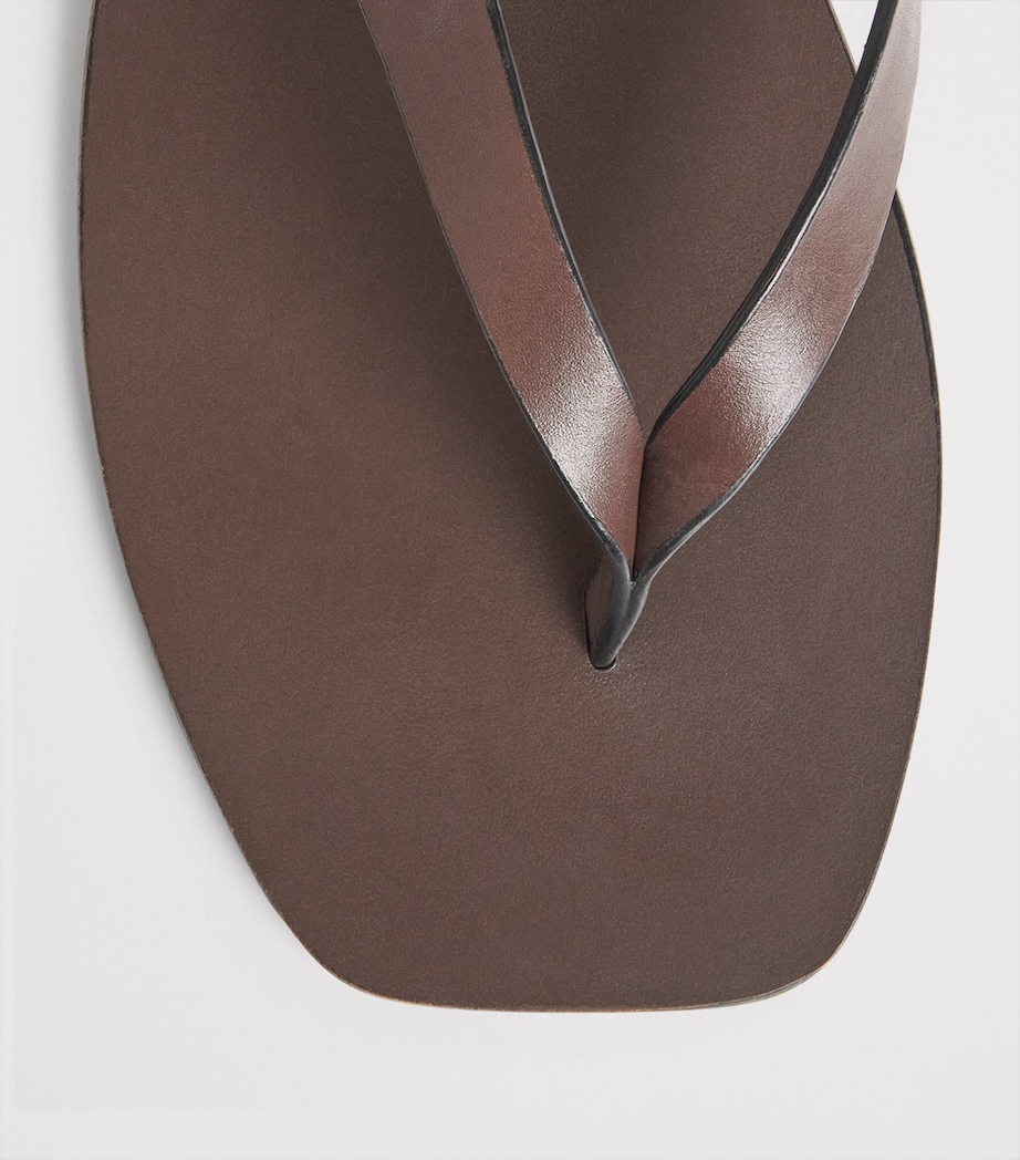 A.EMERY Leather Kinto Flip Flops Walnut Image 6