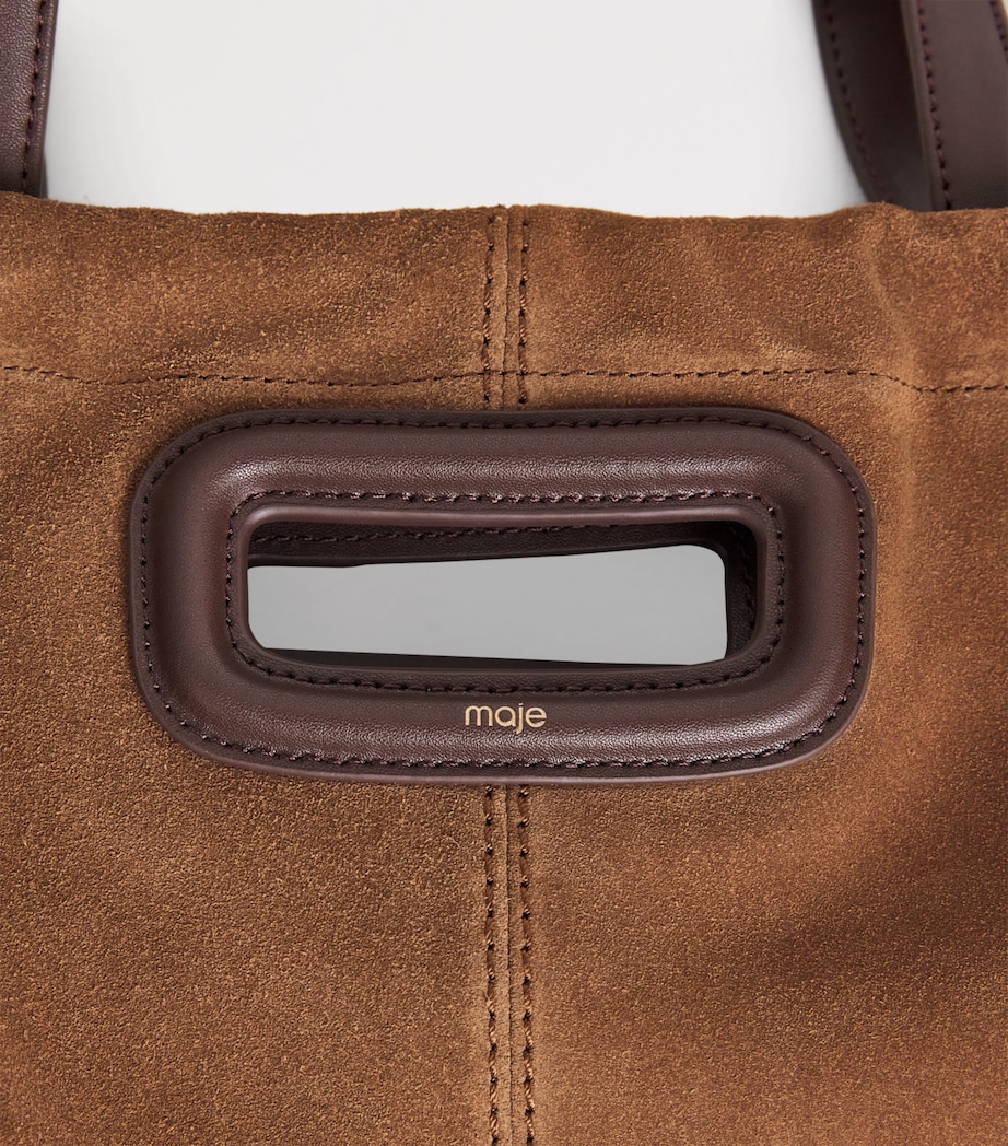 Maje Leather and Suede Milpi Tote Bag Camel/brown Image 7