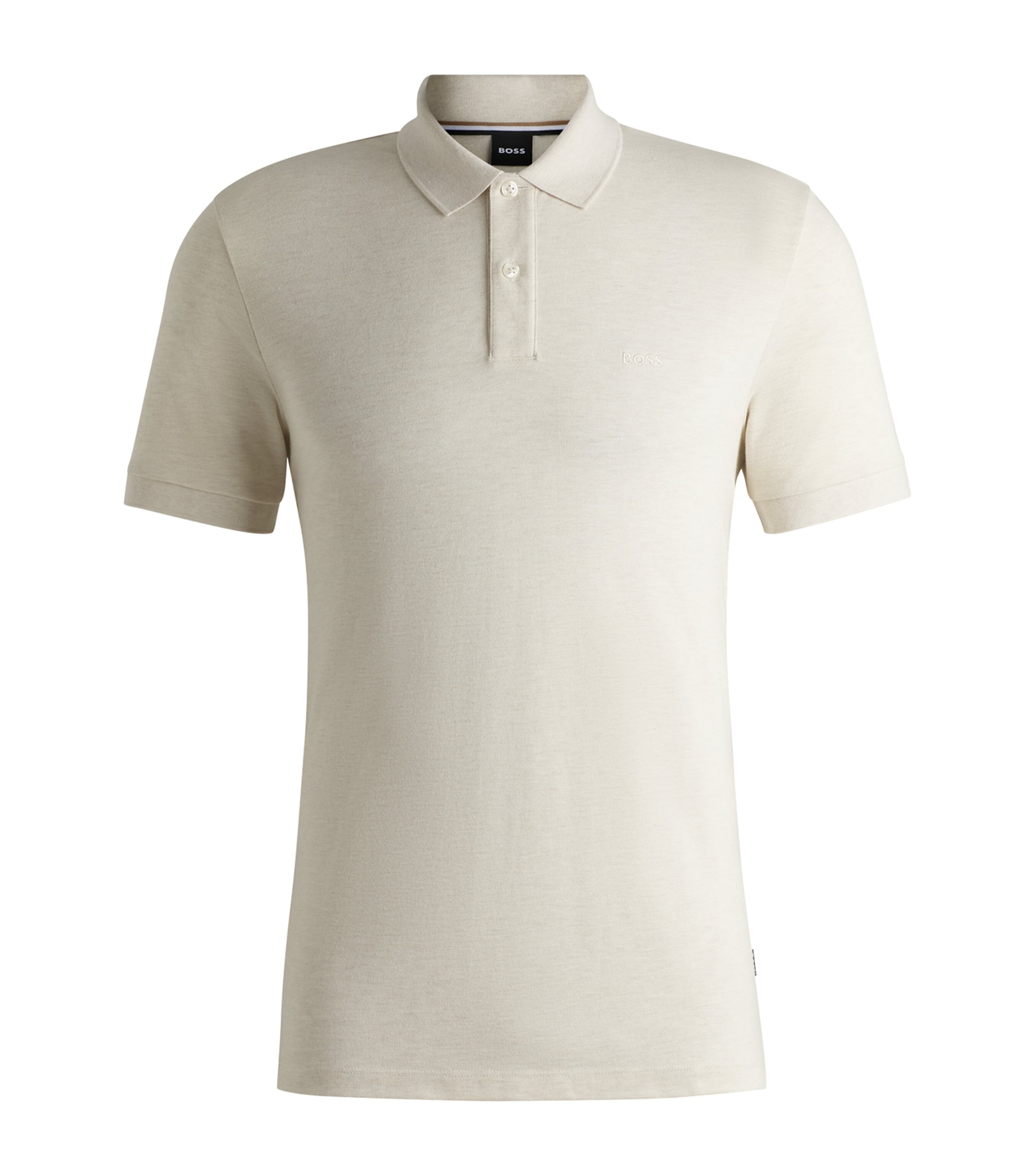 Hugo Boss Mercerized-cotton Slim-fit Polo Shirt With Collar Stripe In White