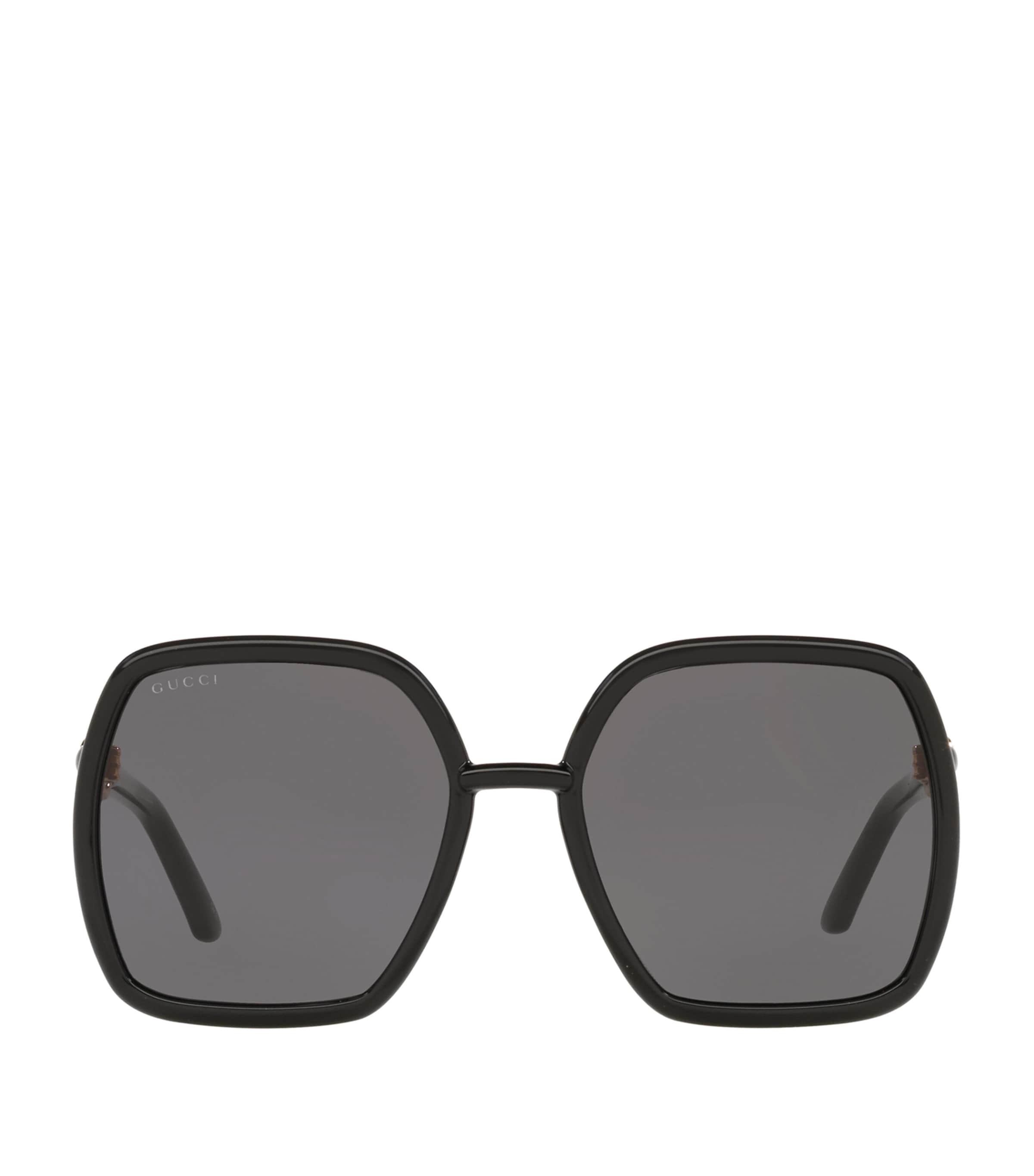 Gucci 58mm Square Rectangle Sunglasses In Black