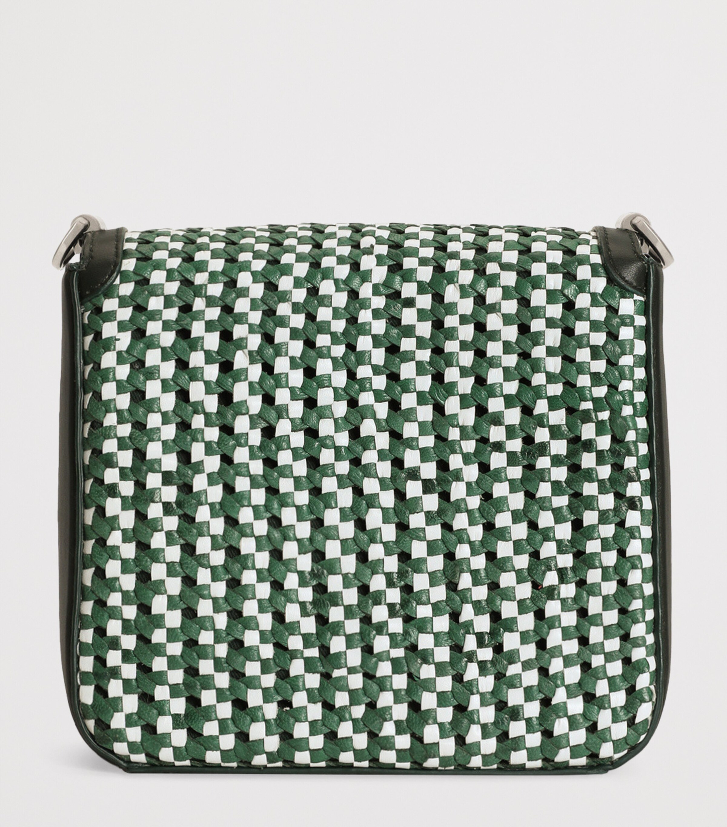 Dolce&Gabbana Calfskin Woven Marlene Shoulder Bag Bianco/verdone Image 3