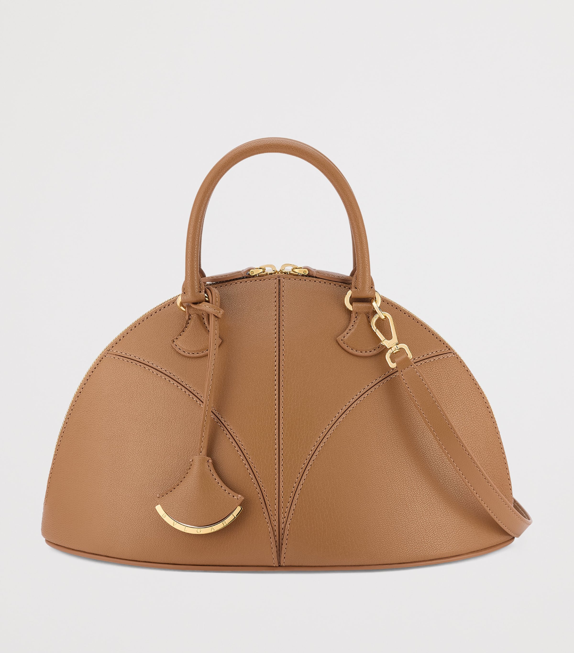 Medium Leather Marquise Top-Handle Bag BROWN Image 4
