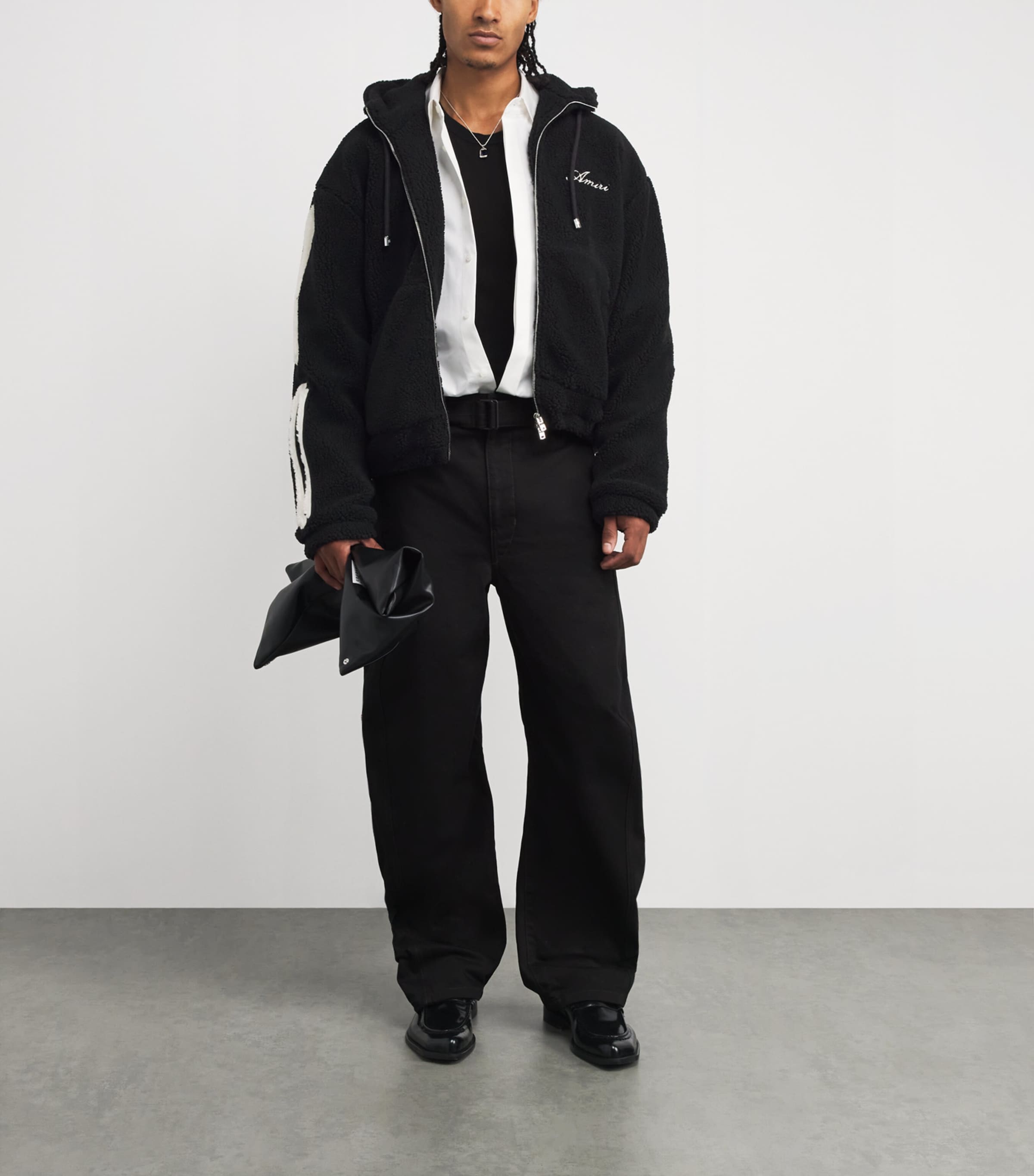 Fleece Bones Hoodie BLACK Image 2