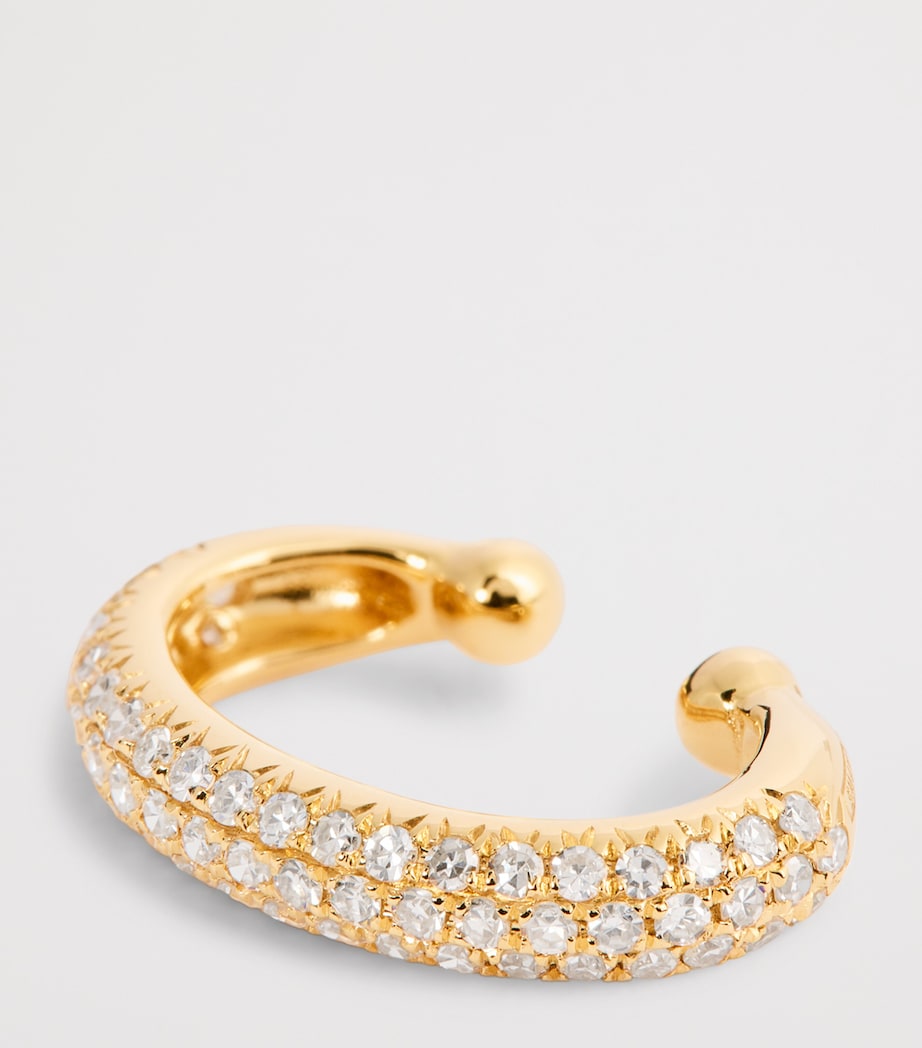 Yellow Gold and Diamond Boho Jumbo Single Ear Cuff YELLOW GOLD Image 6