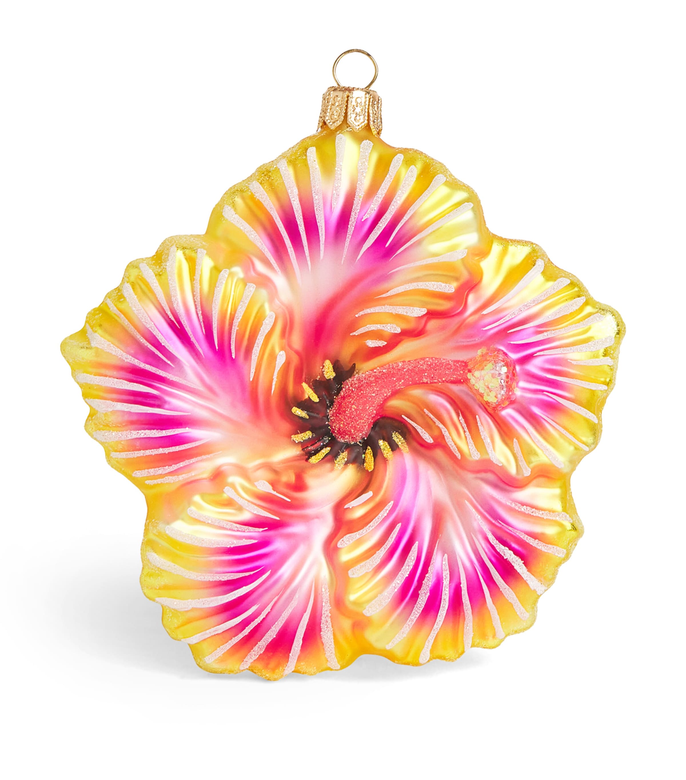 Harrods Glass Floral Ornament In Multi