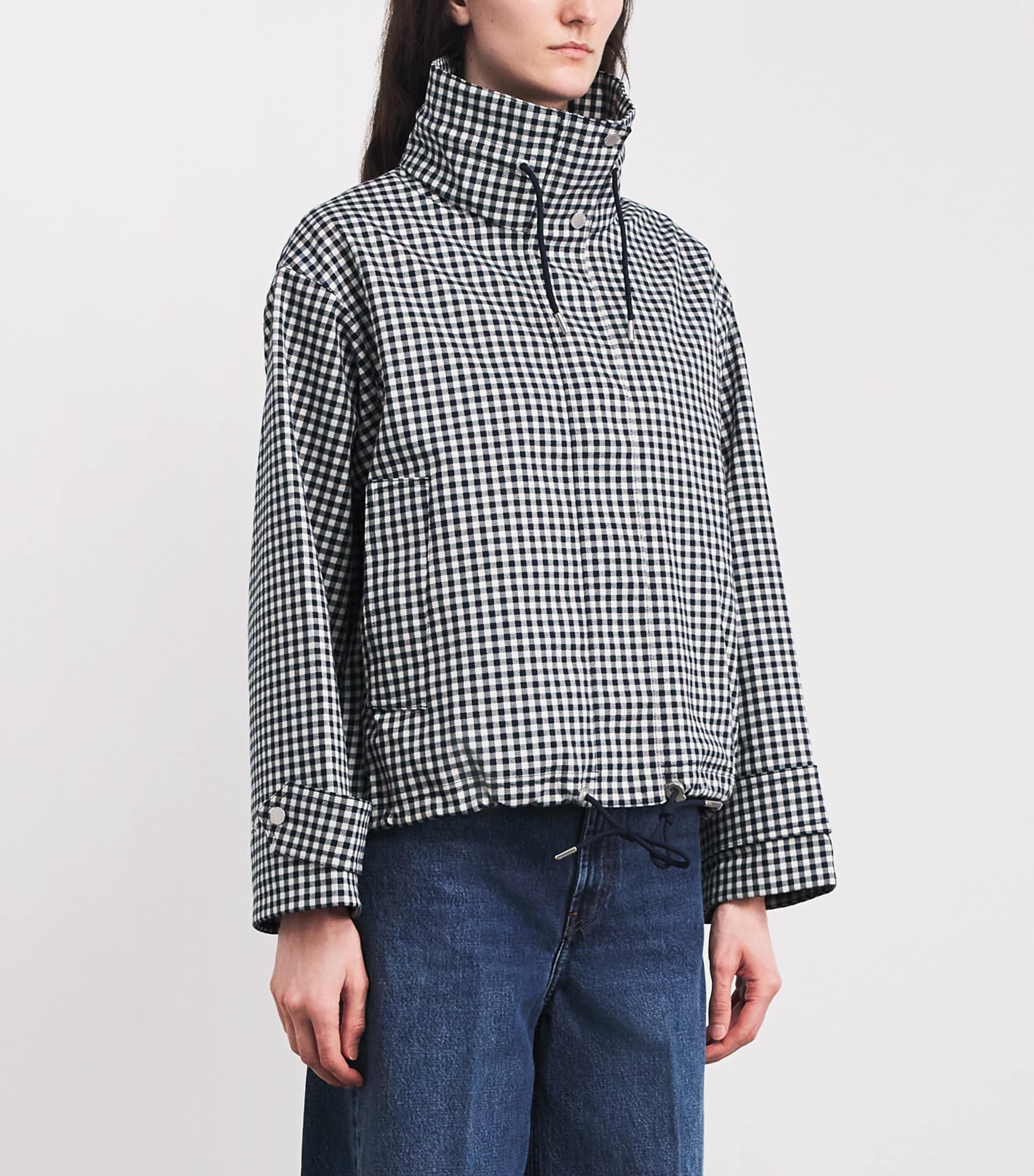 Check High-Neck Jacket NAVY GINGHAM Image 3