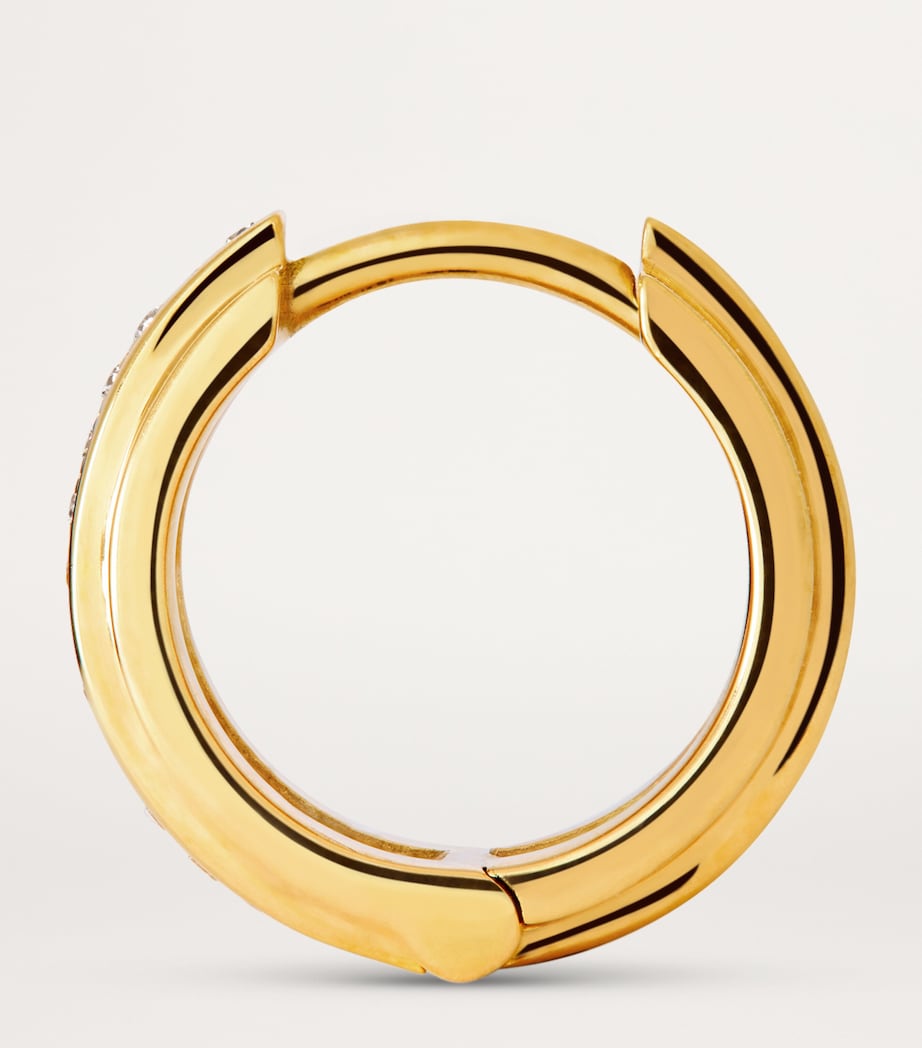 Yellow Gold and Diamond Staircase 3-Tier Huggie Earrings YELLOW GOLD Image 4