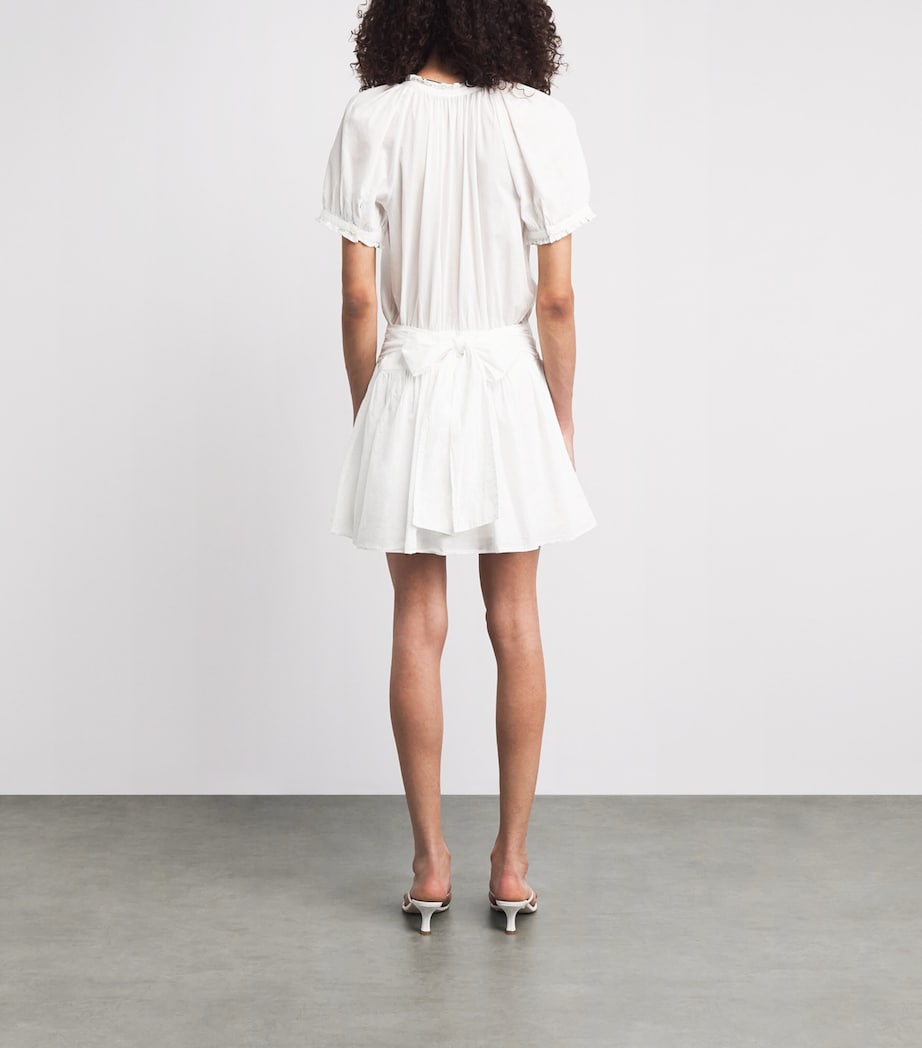 PAIGE Womens Cotton Voile Nisha Mini Dress White Image 4