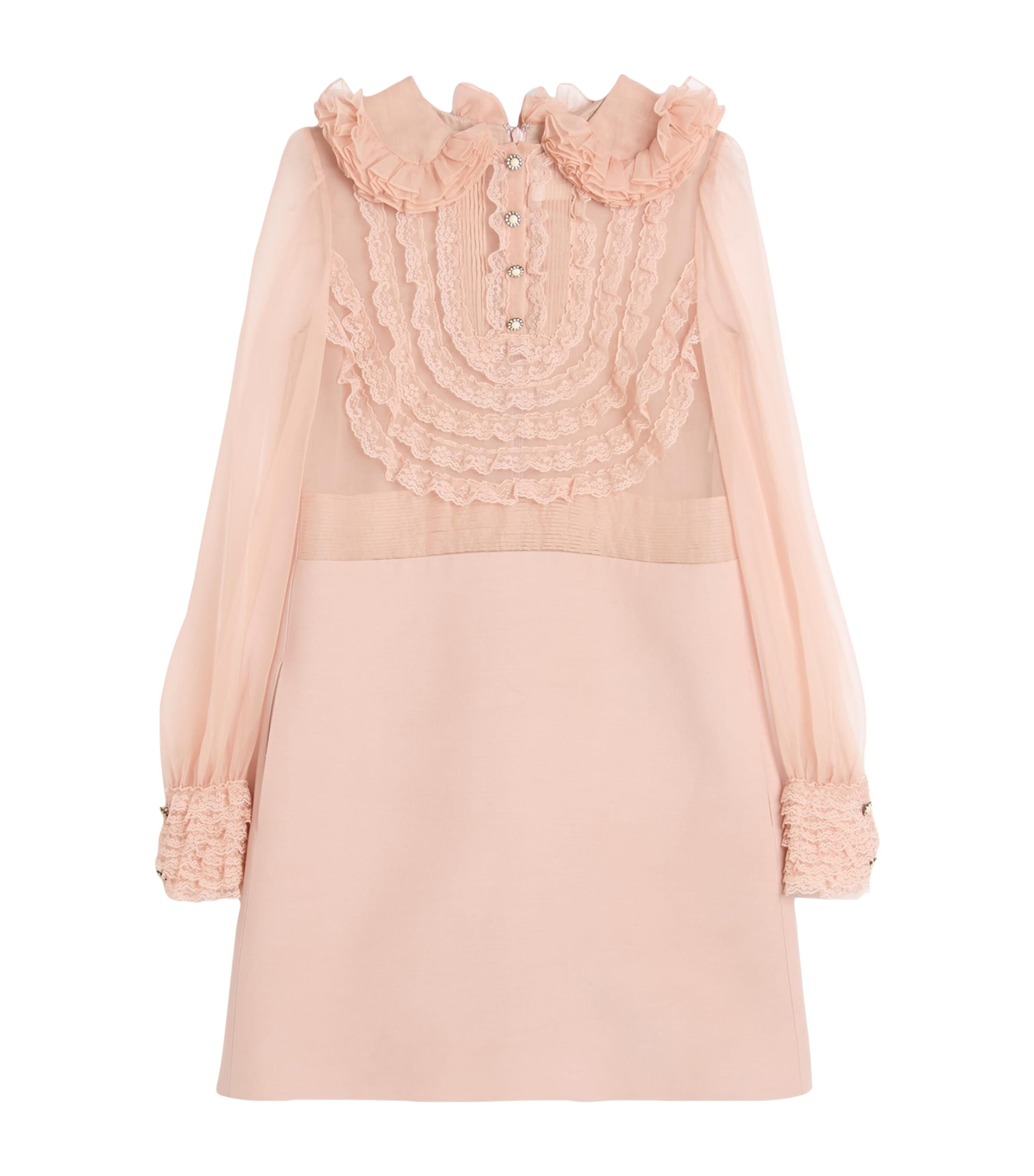 VALENTINO RUFFLE-TRIM MINI DRESS 