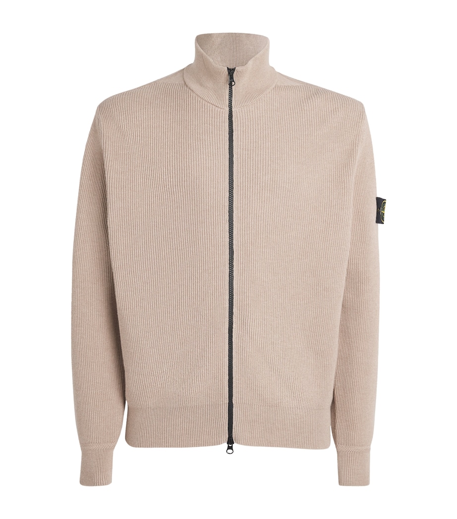Organic Cotton Zip-Up Sweater V0M9A Image 1