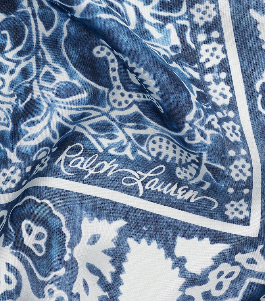 Mulberry Silk Scarf BLUE MULTI Image 3