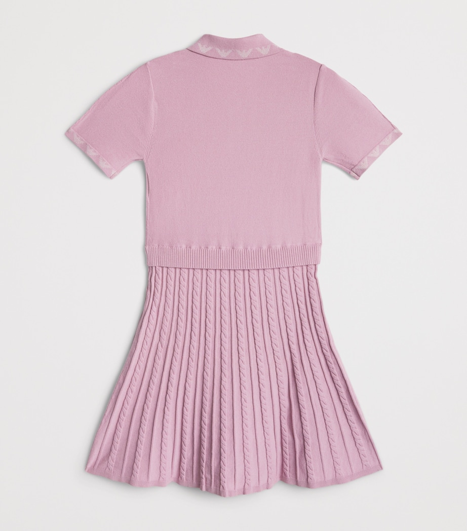 Emporio Armani Kids Polo Shirt Dress (4-14 Years) Mauve Shadows Image 2