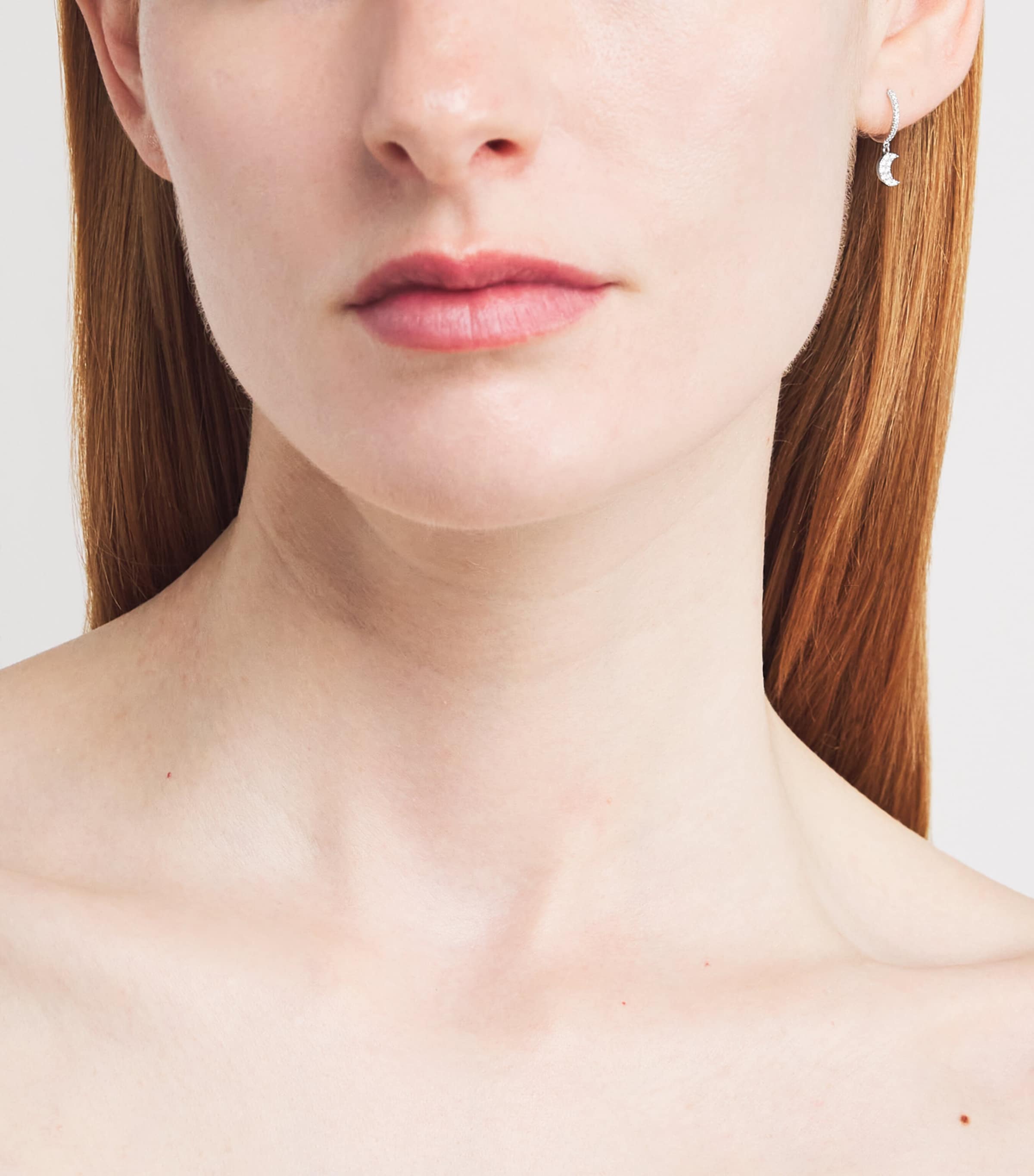 【HYERES LOR】22FW★ White Moon SV+ YG Plated Earring The Luna Charm Hoops | Lightbox Jewelry