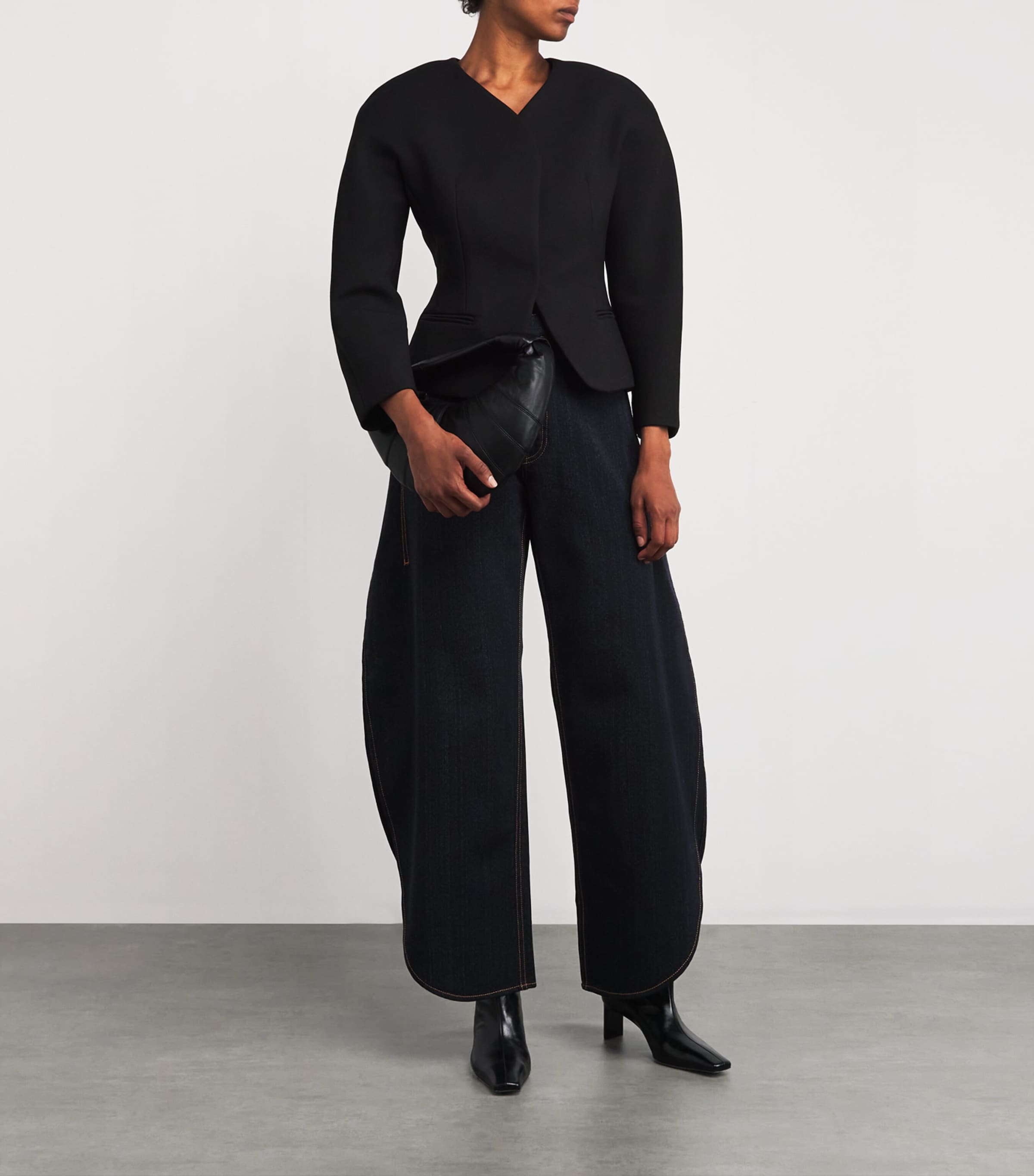 Mini Lambskin Fortune Croissant Shoulder Bag BK999 BLACK Image 5