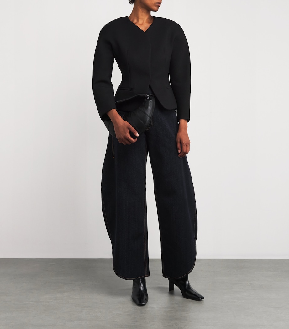 Mini Lambskin Fortune Croissant Shoulder Bag BK999 BLACK Image 5