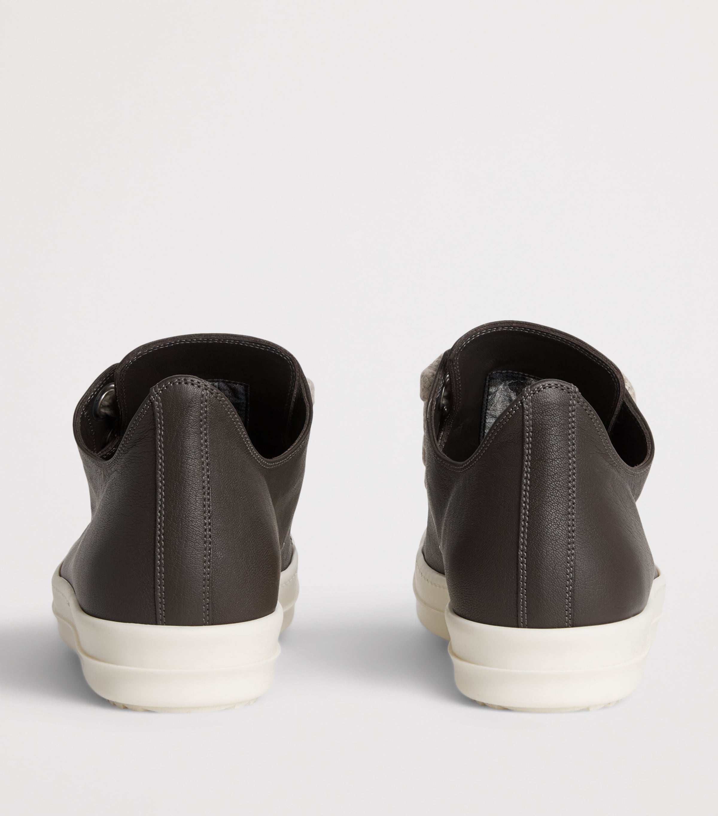 Rick Owens Leather Jumbo-Lace Sneakers Grease/milk Image 5