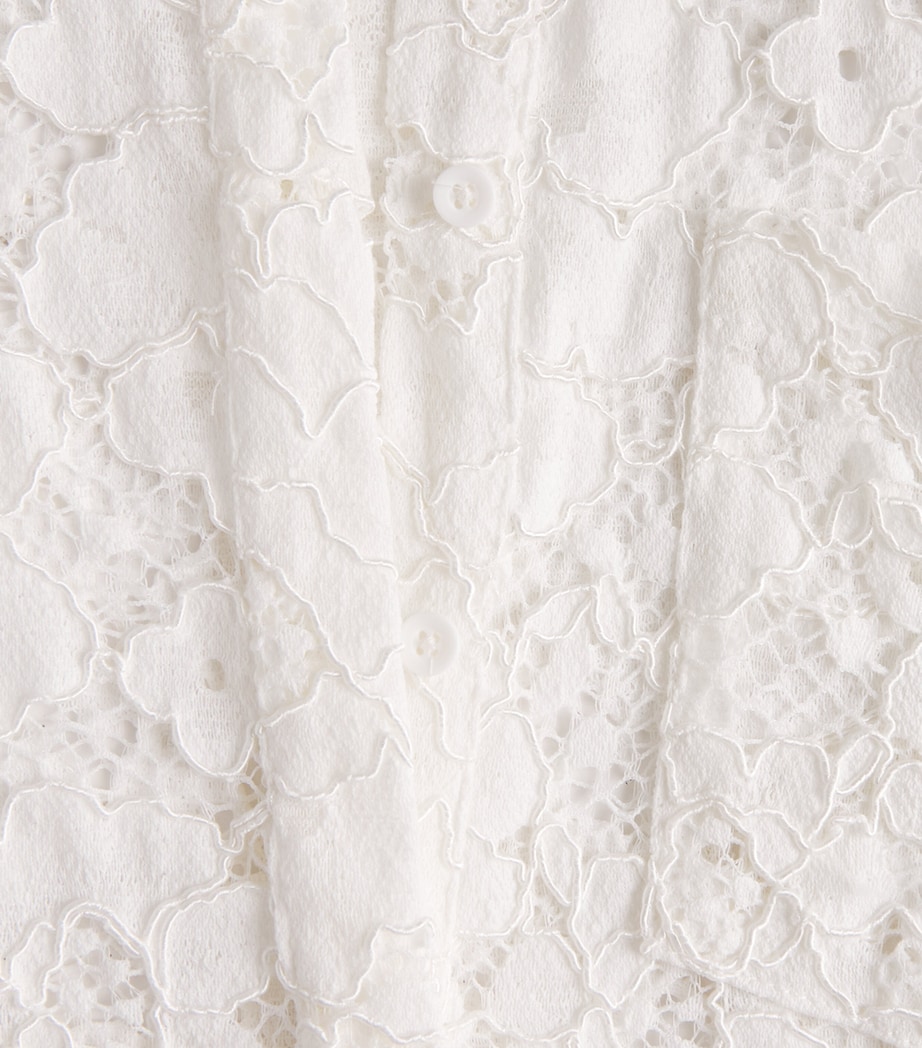 Alice+Olivia Womens Lace Lane Shirt Off White Image 6