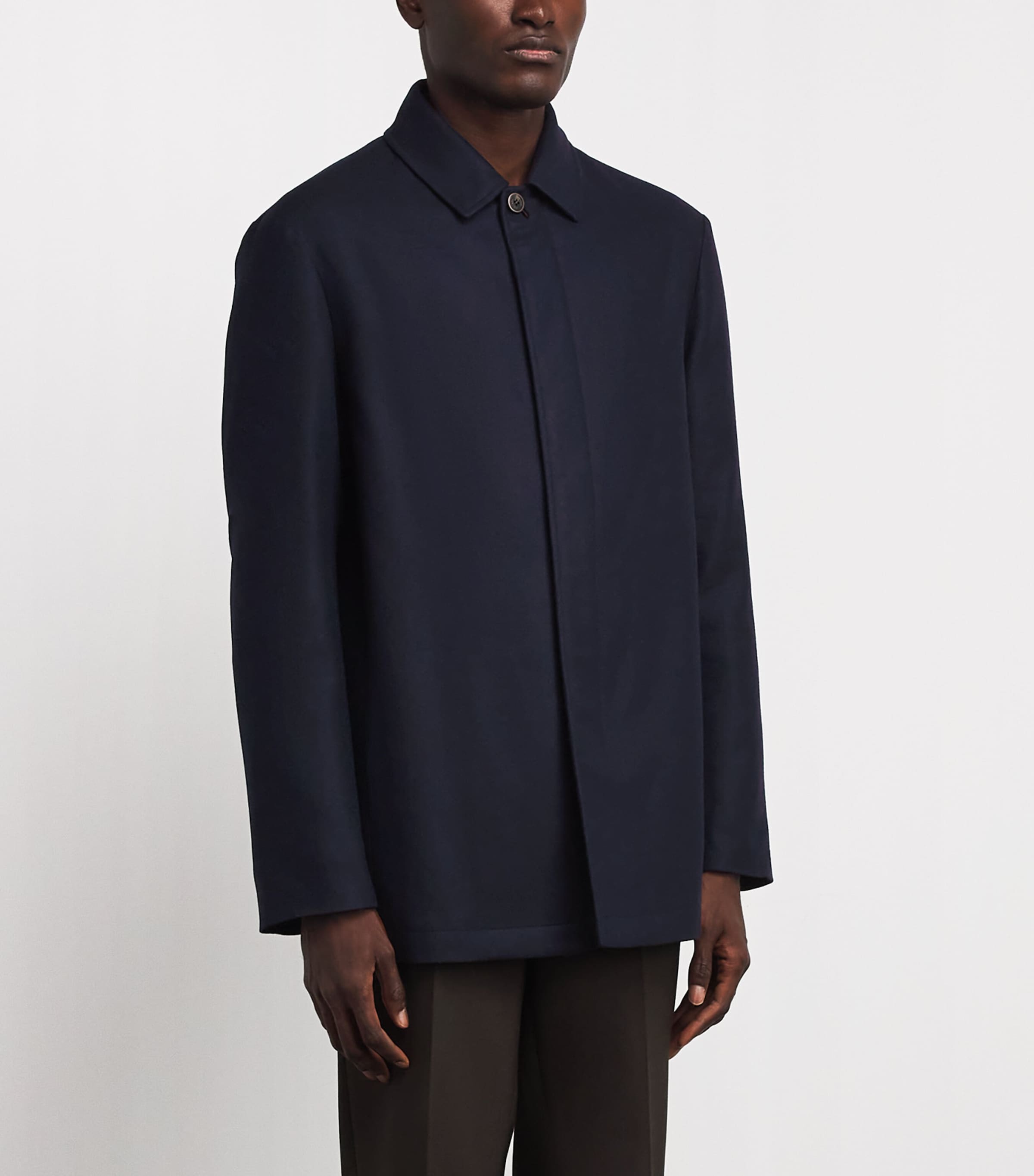 Colombo Mens Wool Car Coat Dark Blue Image 4
