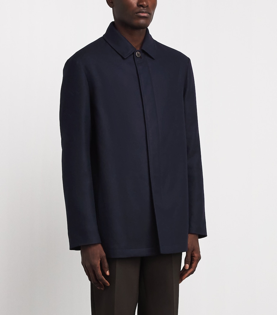 Colombo Mens Wool Car Coat Dark Blue Image 4
