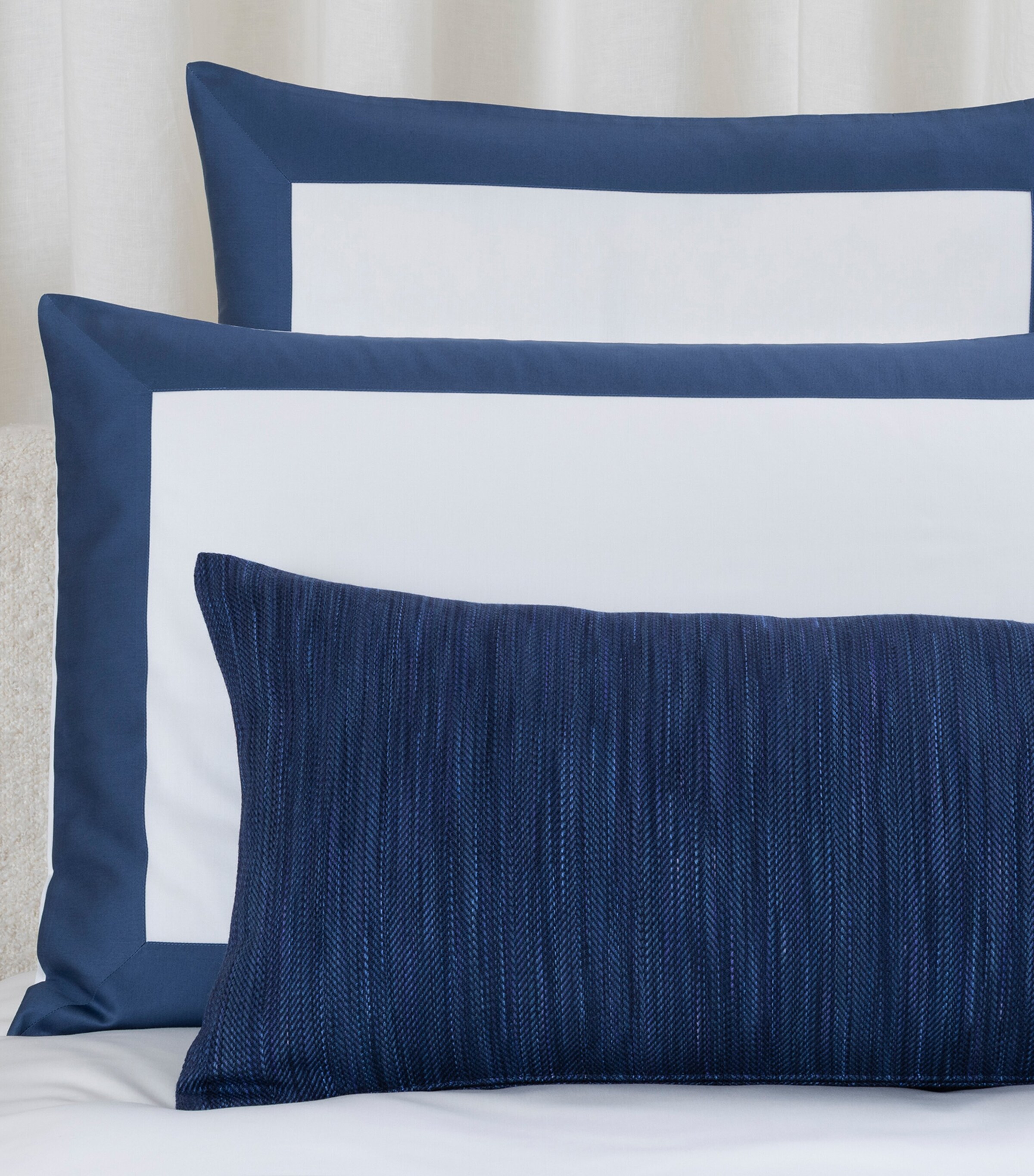 Frette Lounge Decorative Cushion Cover (40cm x 140cm) Indigo Blue Image 4