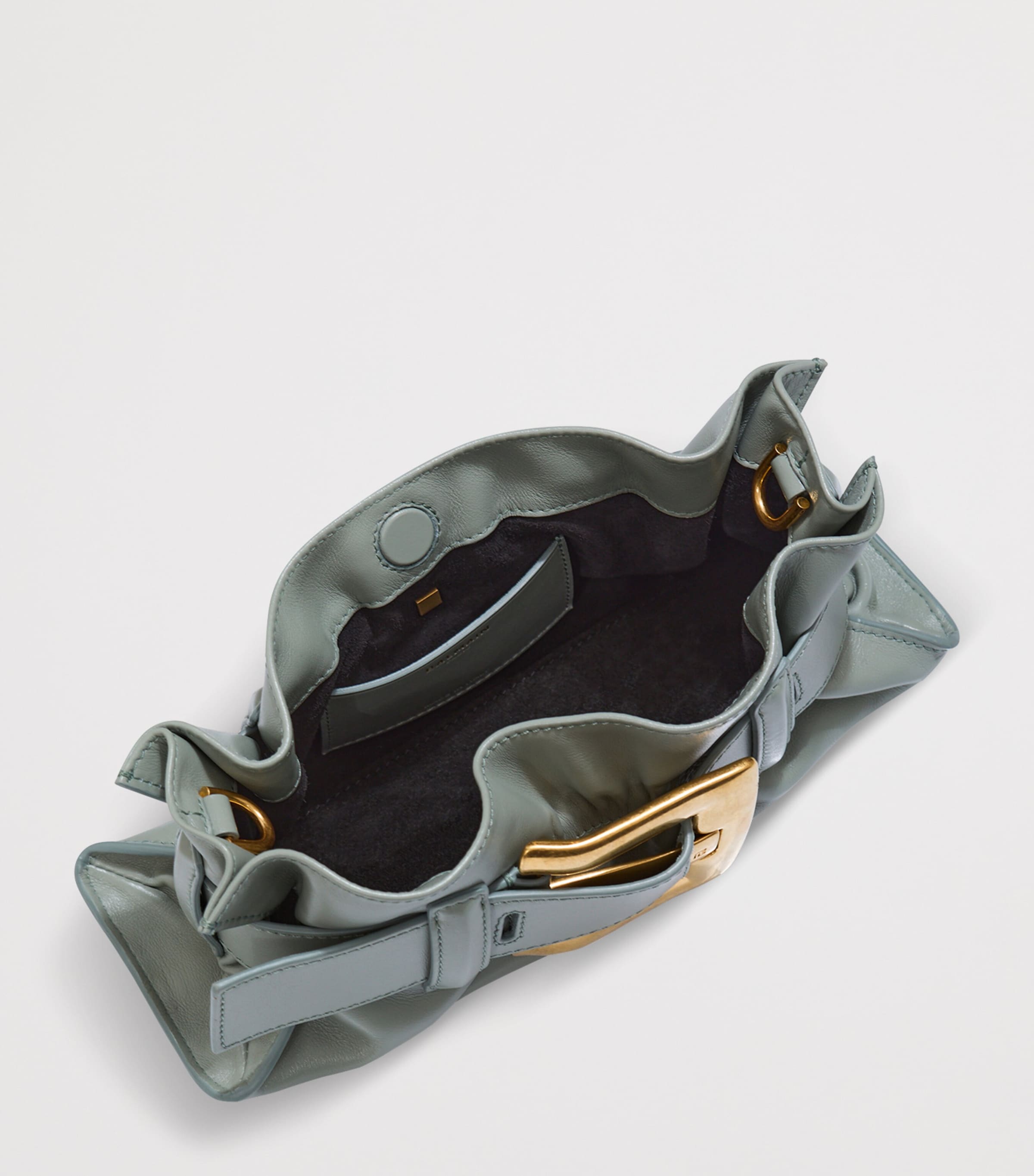 Balmain Mini Leather Anthem Shoulder Bag Faded Green Image 5