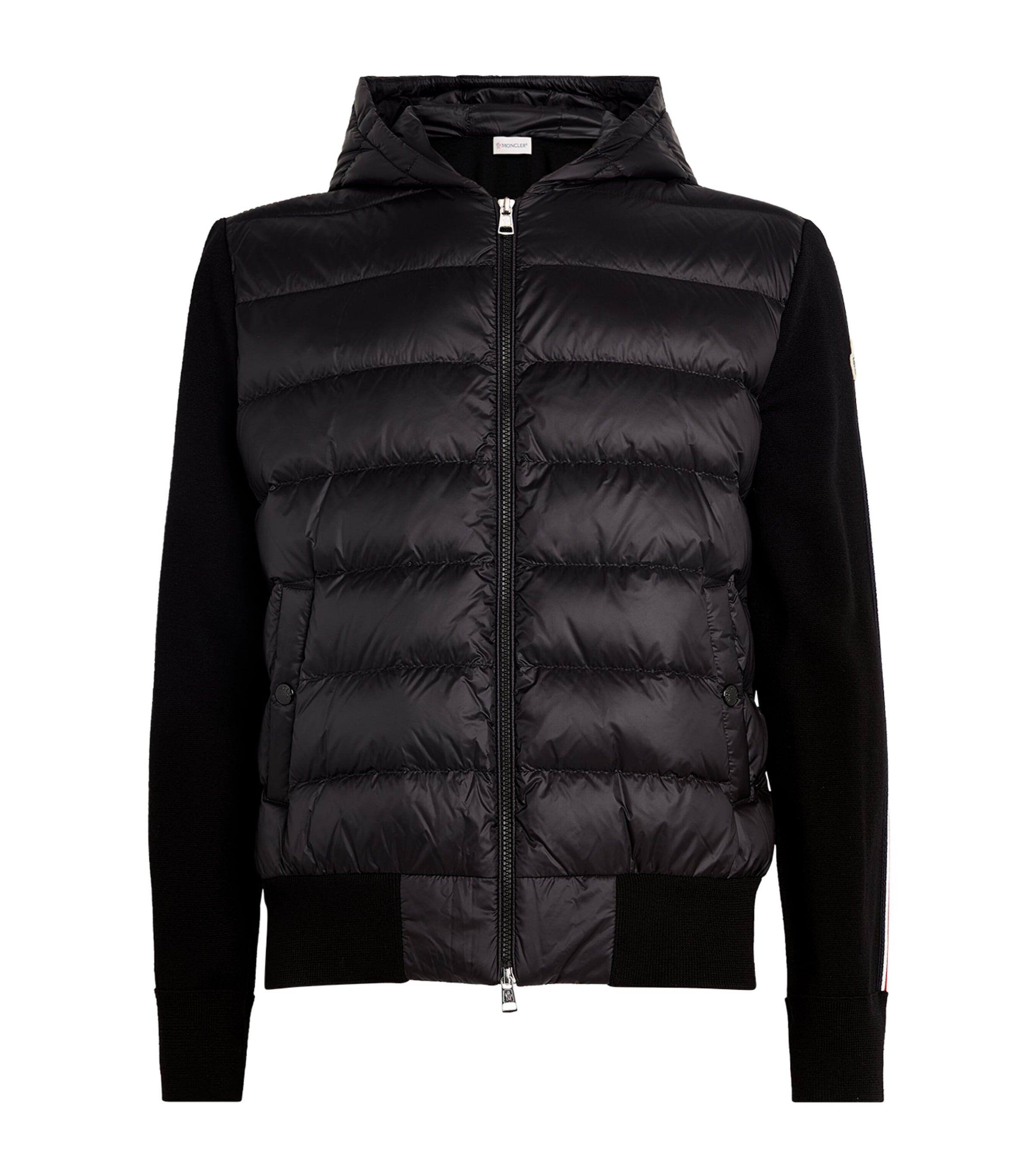 Shop Moncler Wool Down-padded Hoodie In Black