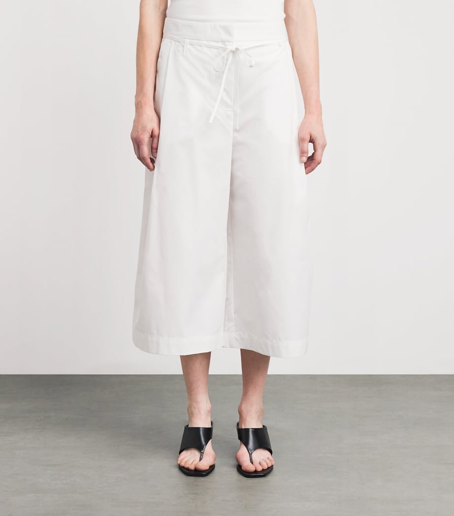 Jacquemus Womens Cotton Marin Cropped Trousers White Image 4
