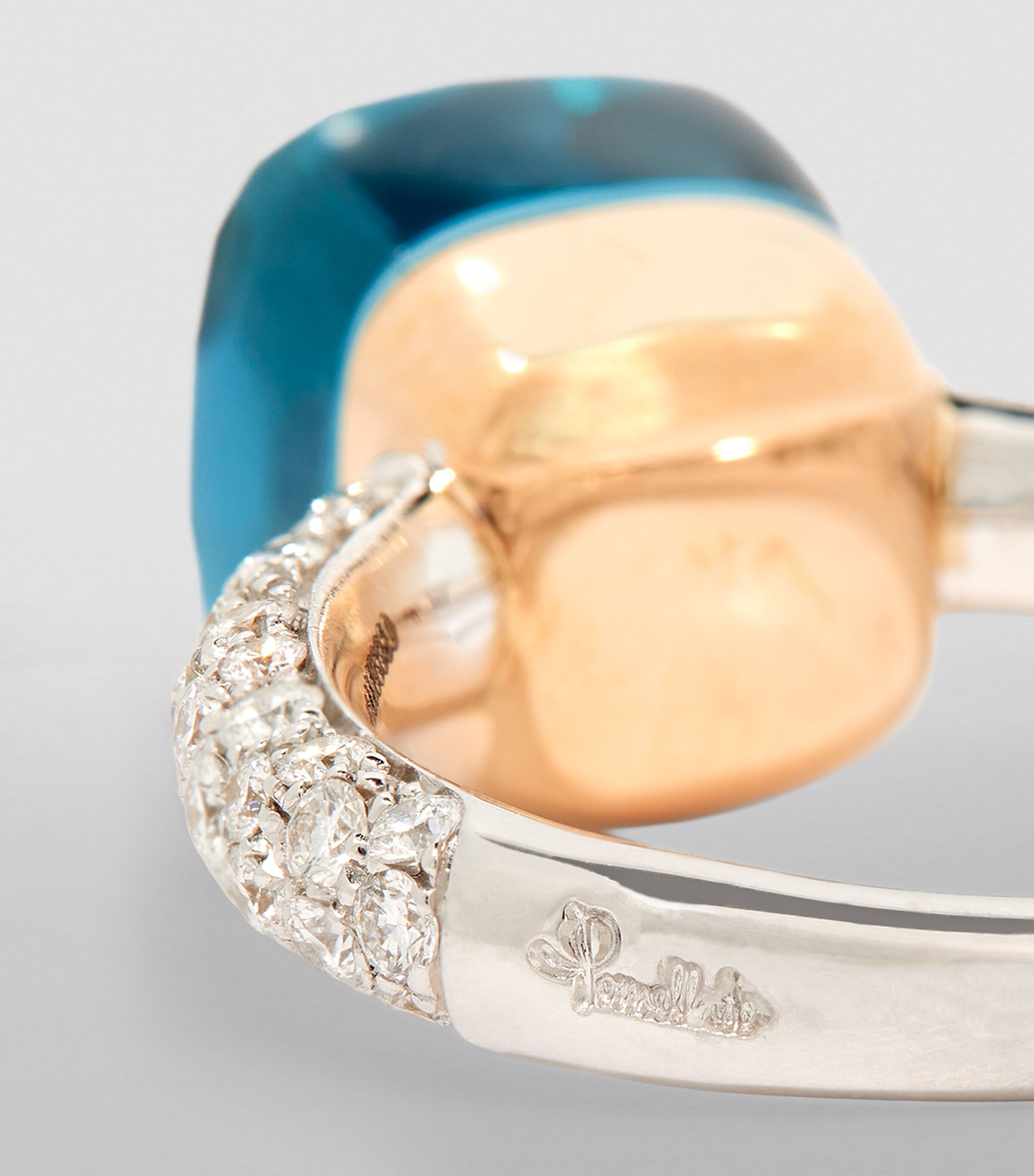 Mixed Gold, Diamond, London Blue Topaz and Turquoise Nudo Ring B0TTU Image 5