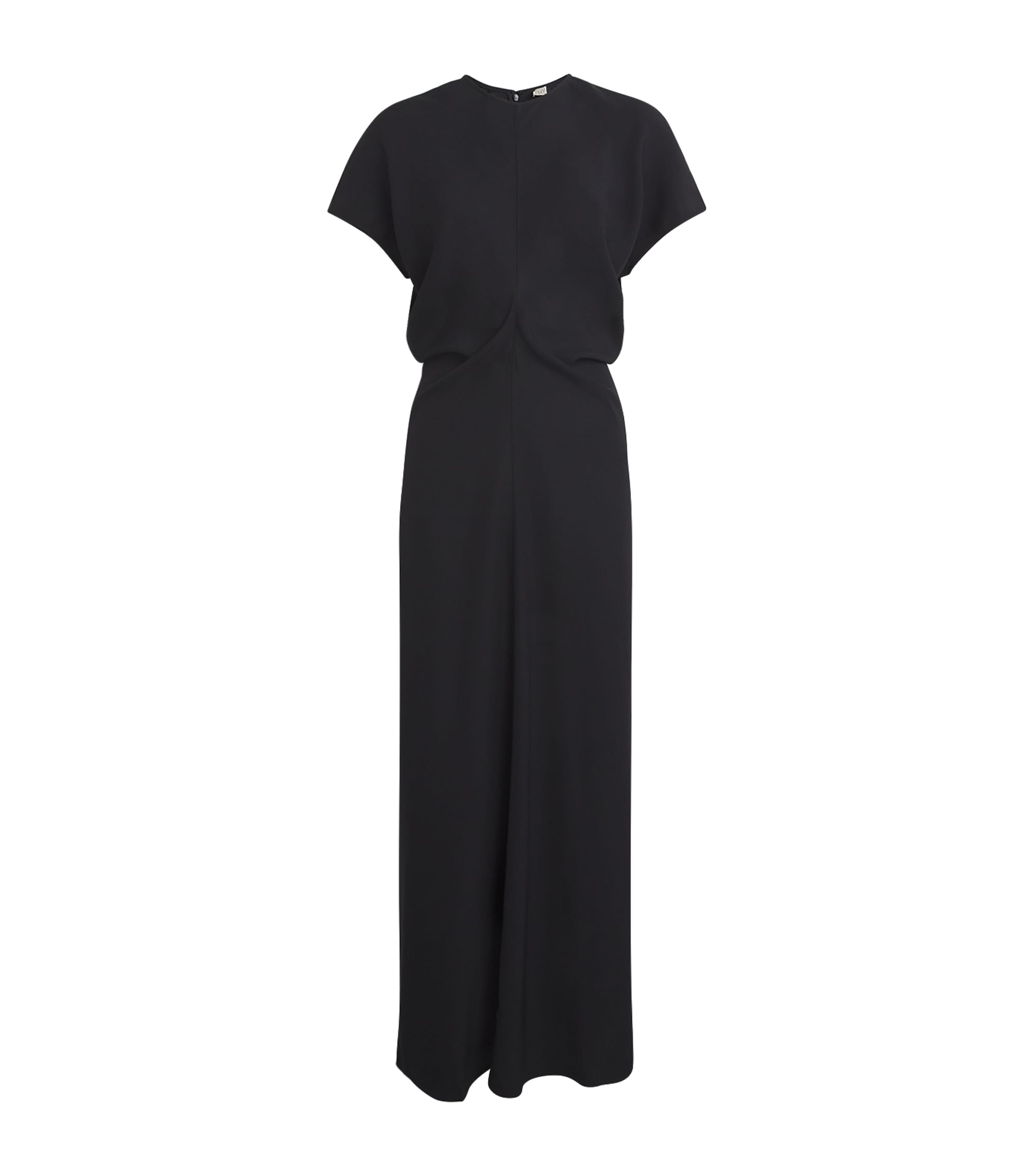 Shop Totême Slouch-waist Maxi Dress In Navy