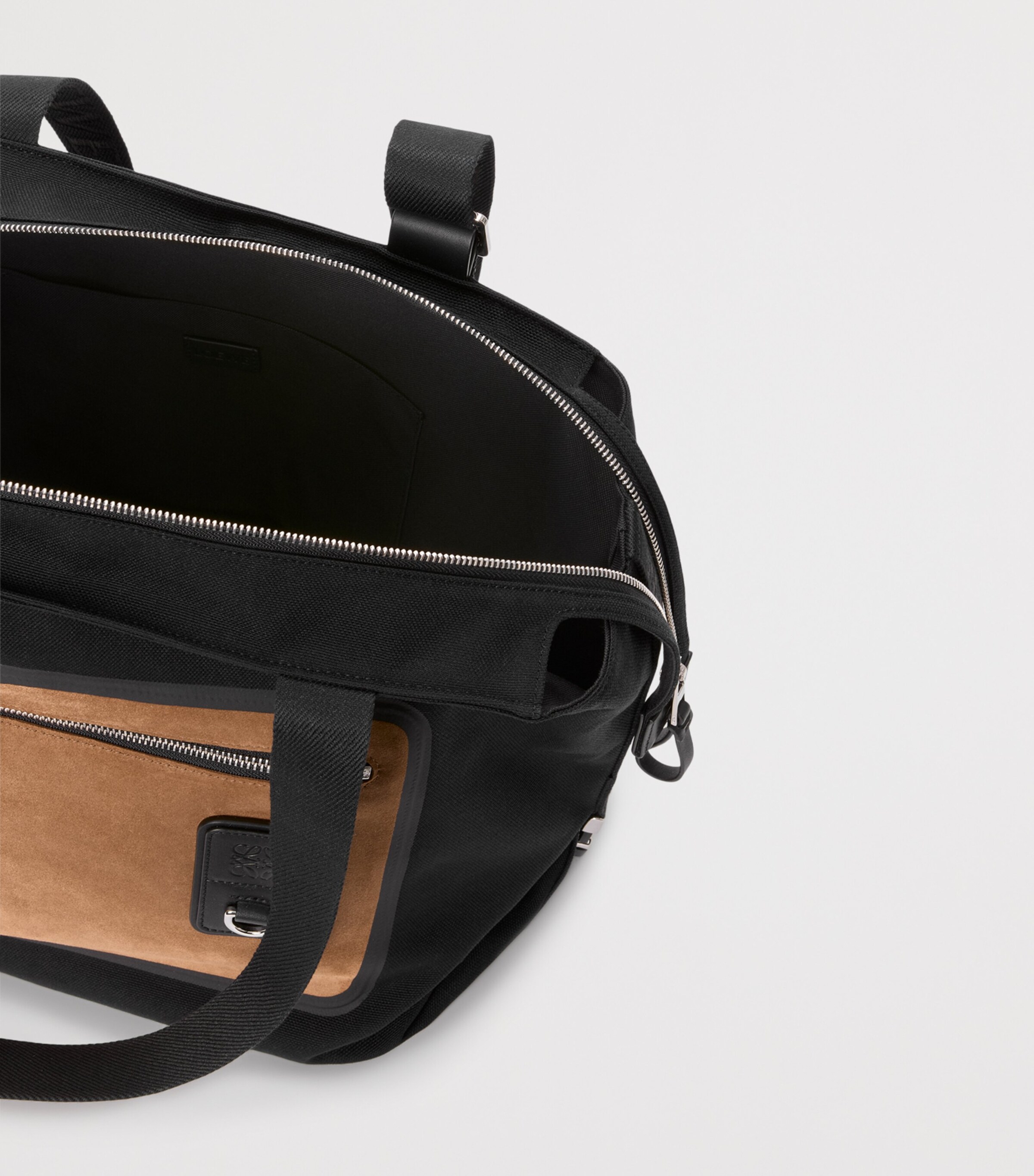 LOEWE Calfskin-Patch Flex Tote Bag Black/dark Gold Image 4