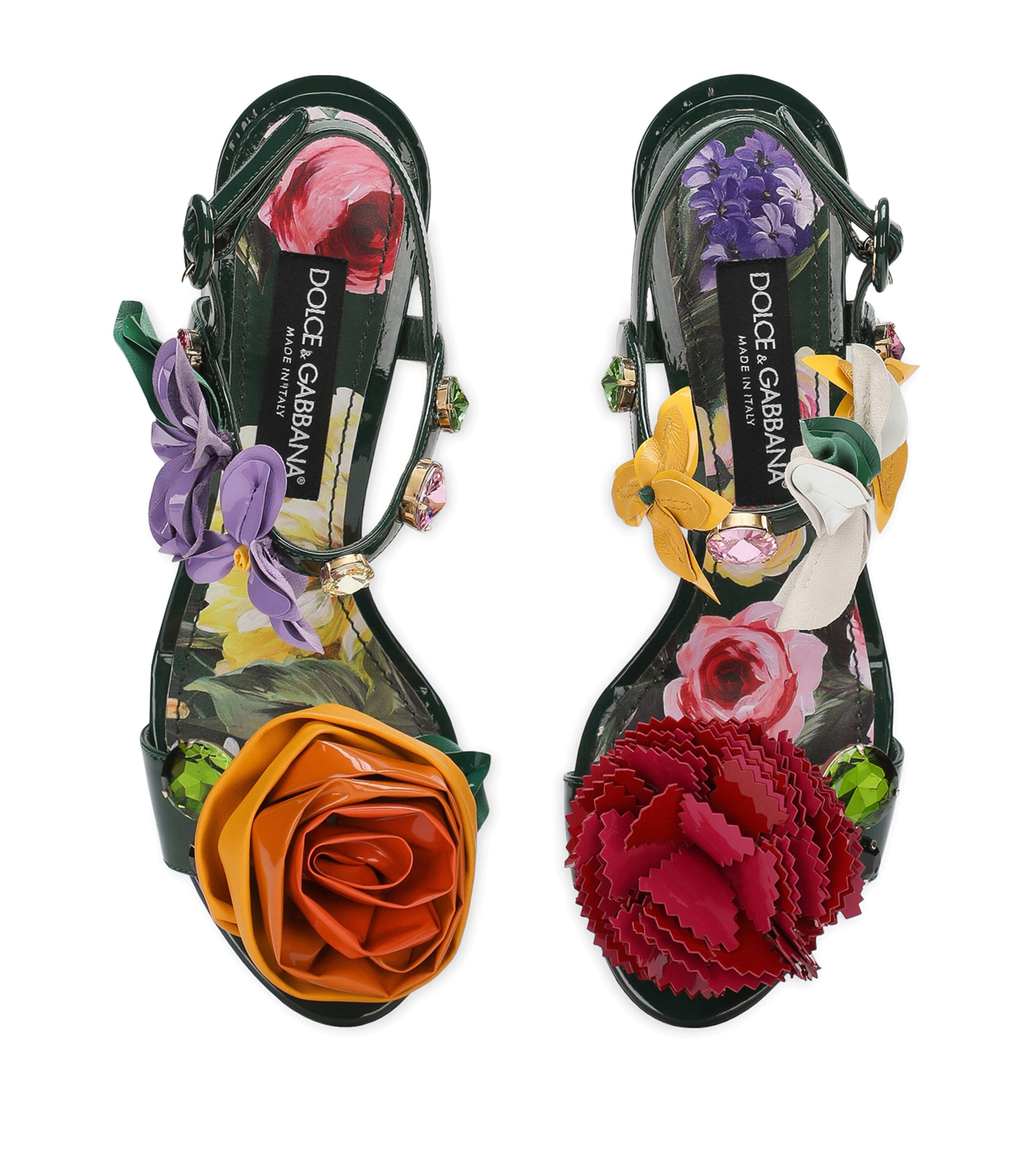 靴 Dolce&Gabbana Flower Motif Sandals Dolce & Gabbana Multi Leather Floral Heeled Sandals | Harrods US