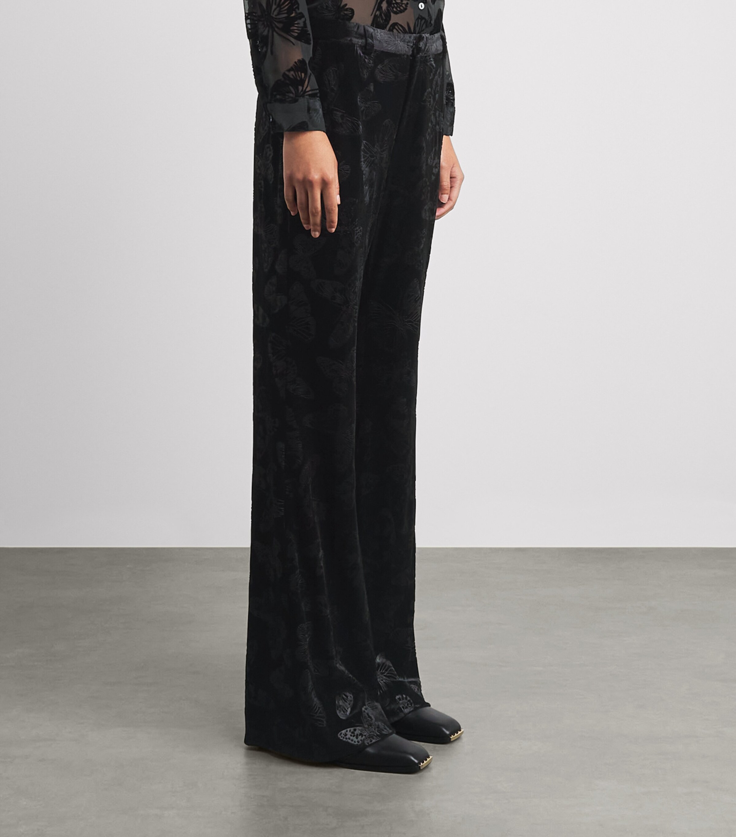 L'Agence Womens Frances Bootcut Trousers Black Butterfly Blbu Image 4