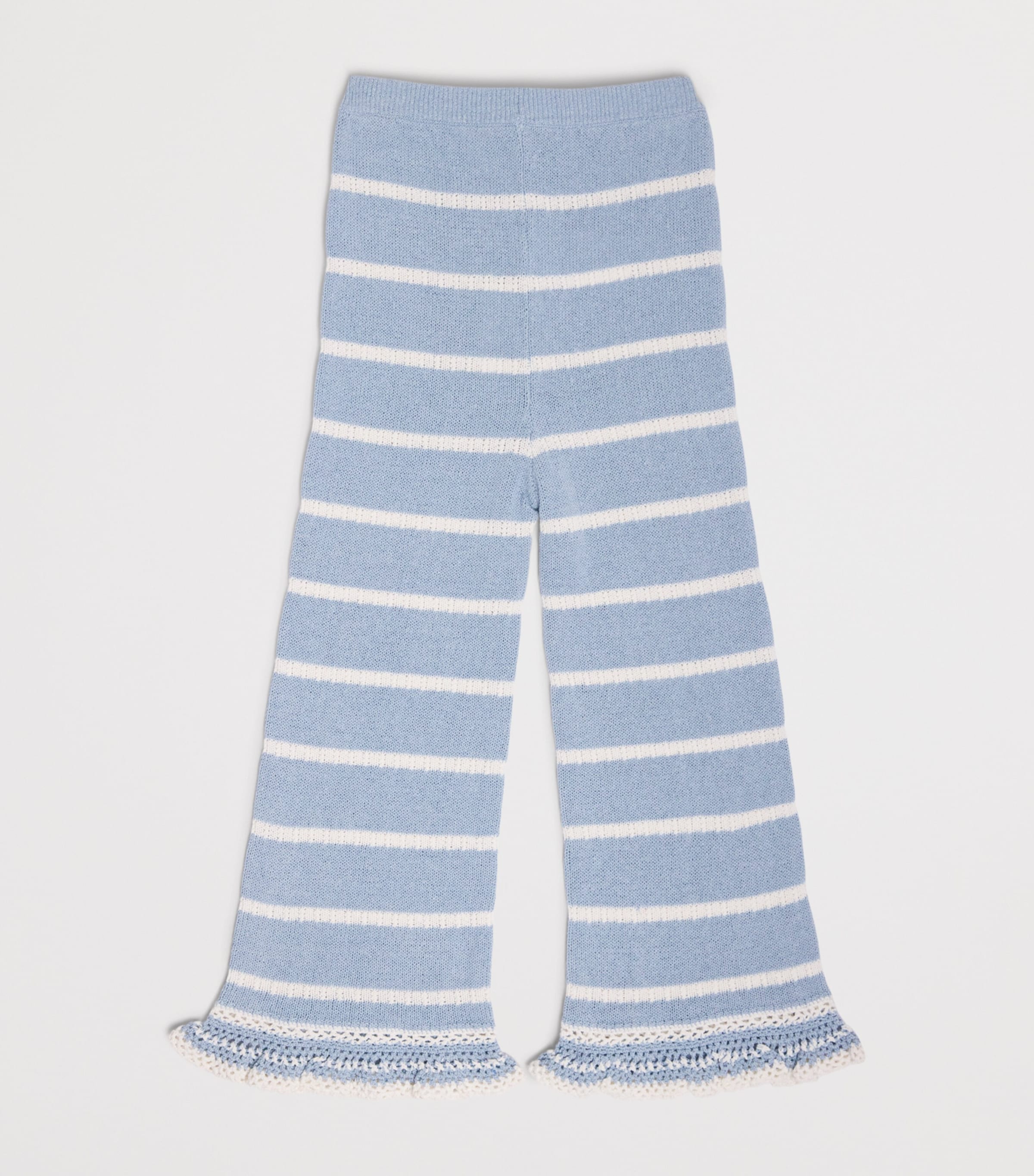 Zimmermann Kids Knitted Stripe Indra Trousers (2-12 Years) Blue/ecru Image 2