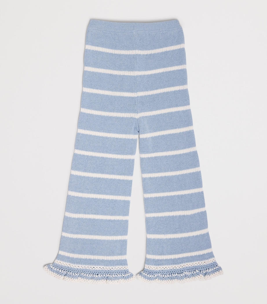 Zimmermann Kids Knitted Stripe Indra Trousers (2-12 Years) Blue/ecru Image 2
