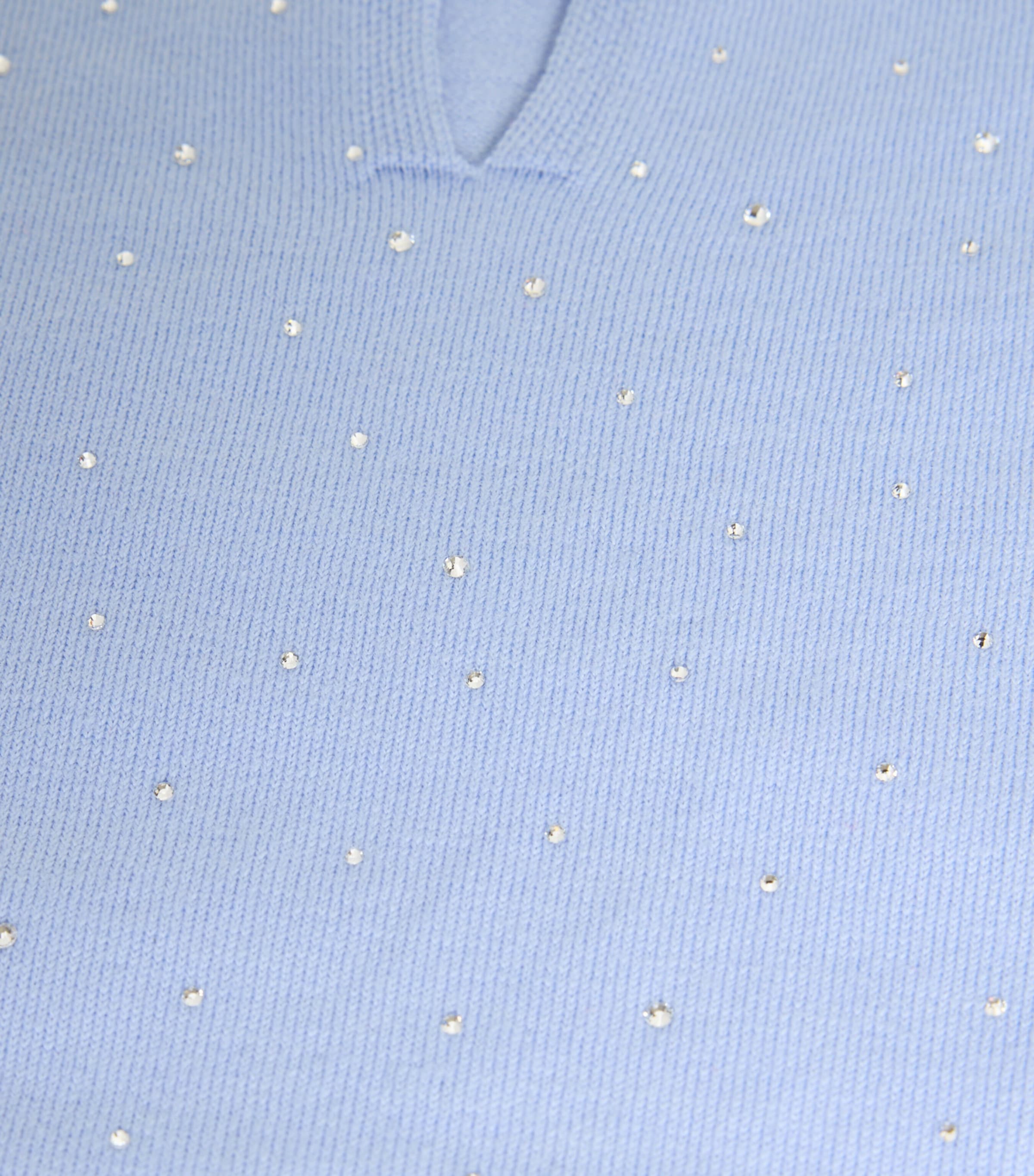 Wool-Blend Rhinestone-Embellished Sweater BLUE Image 2