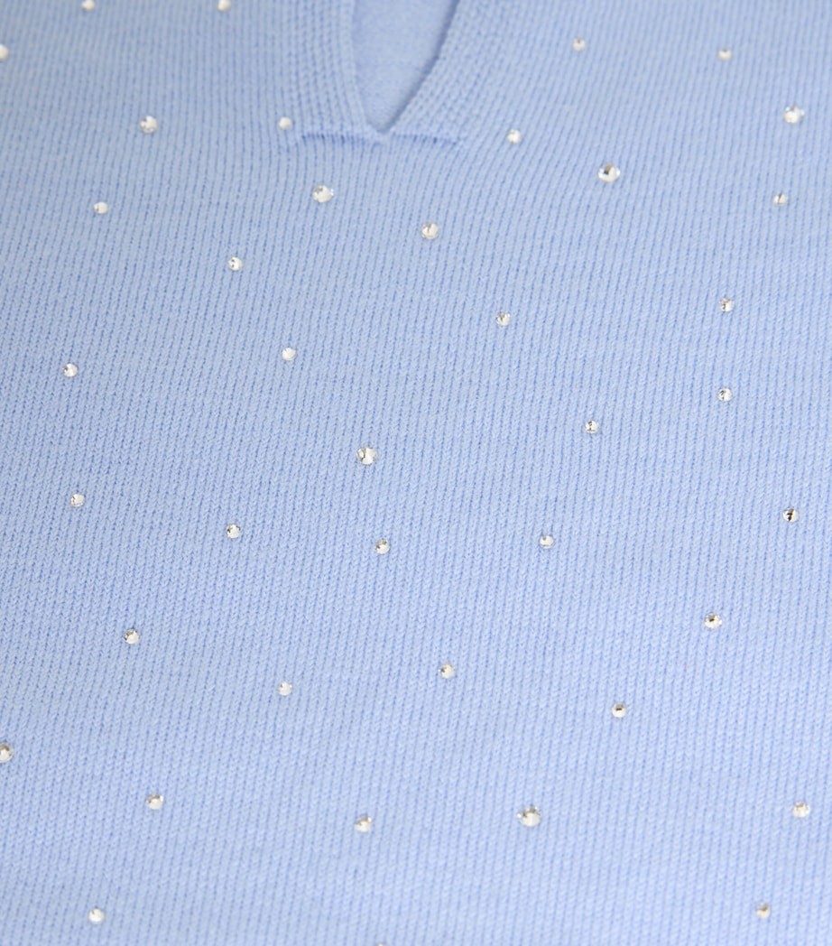 Wool-Blend Rhinestone-Embellished Sweater BLUE Image 2