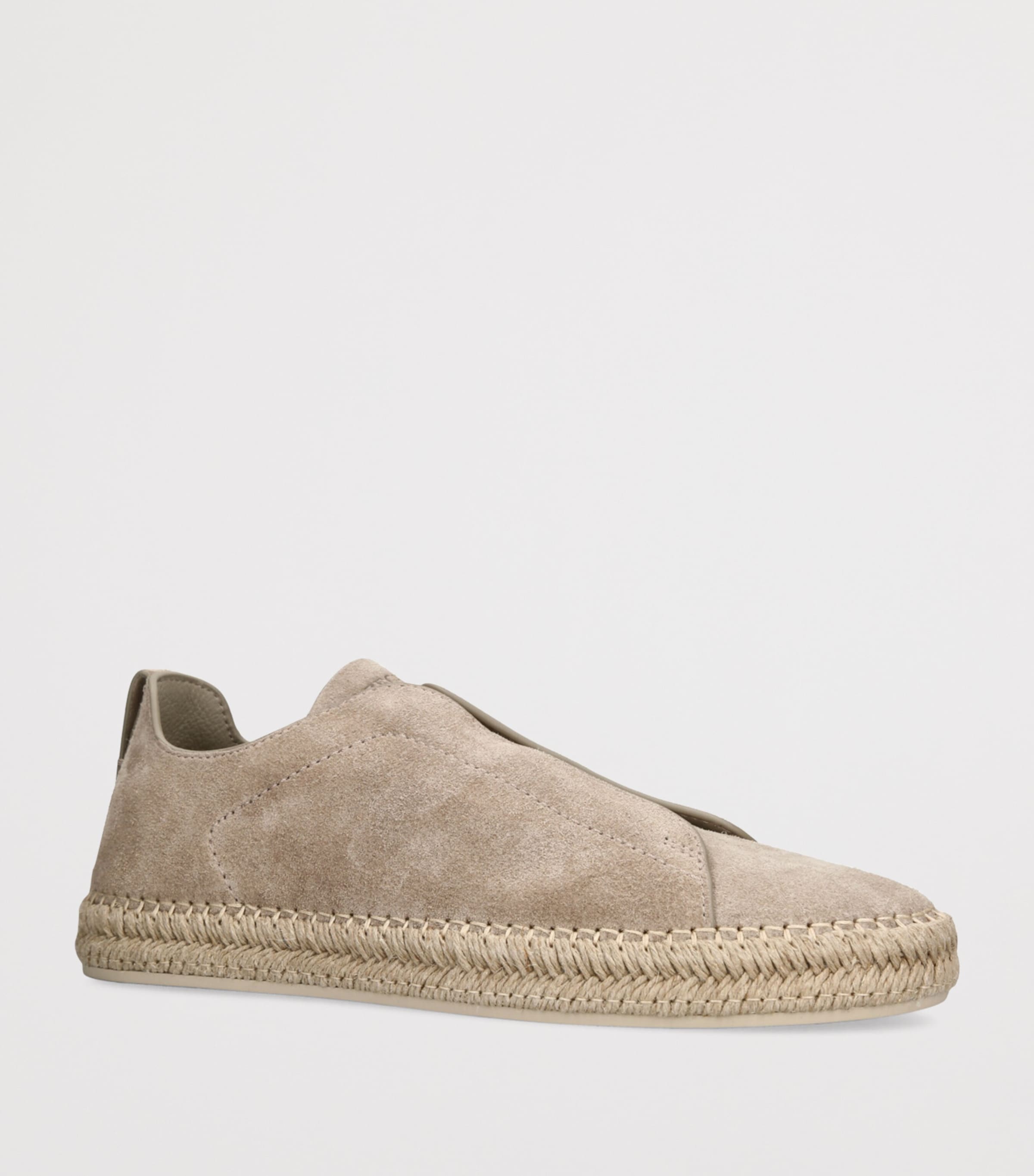 Suede Triple Stitch Espadrilles GREY Image 3