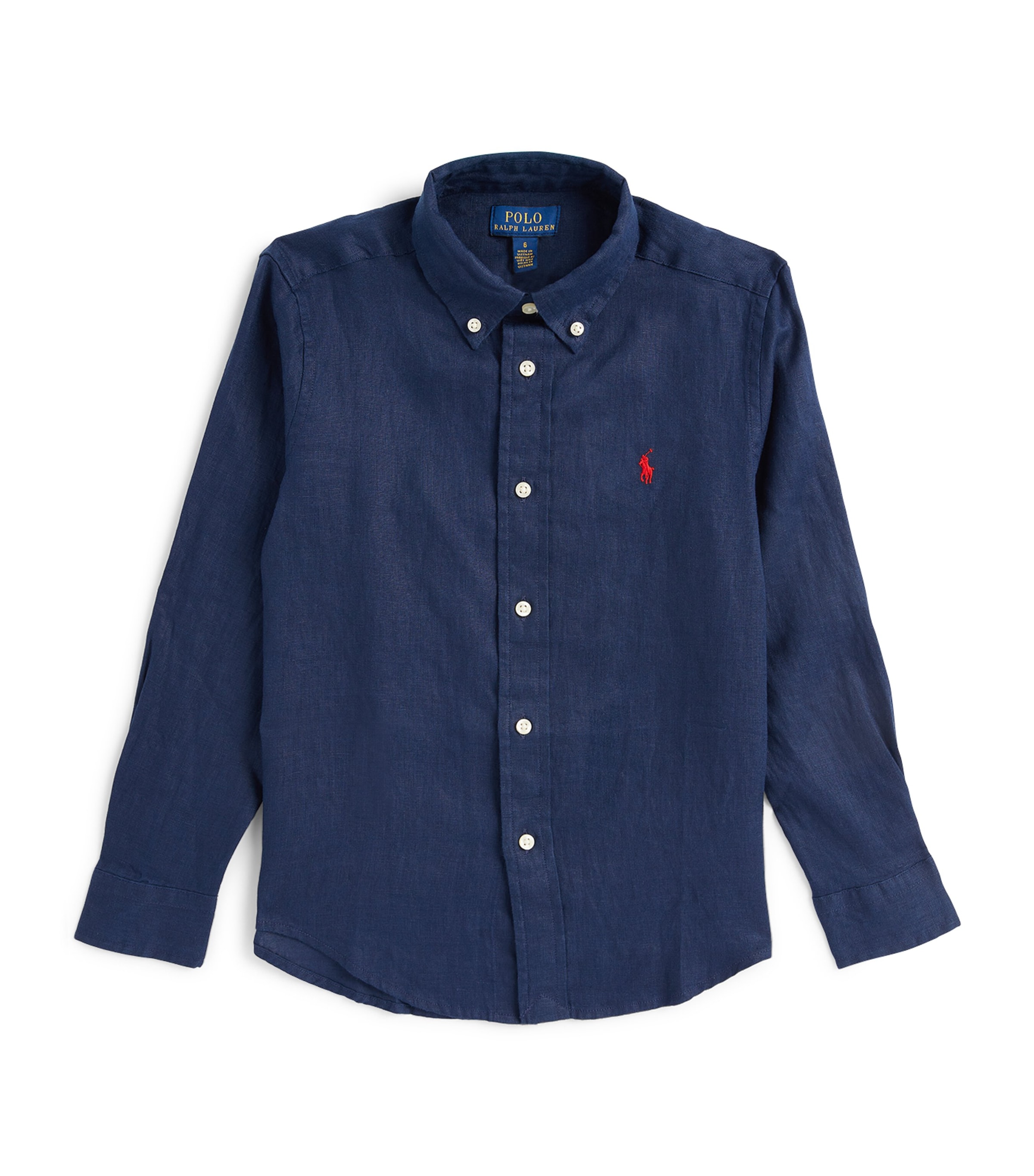 Shop Ralph Lauren Linen Polo Pony Shirt In Navy