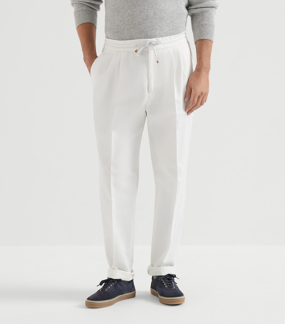 Brunello Cucinelli Mens Cotton Gabardine Drawstring Trousers Image 4