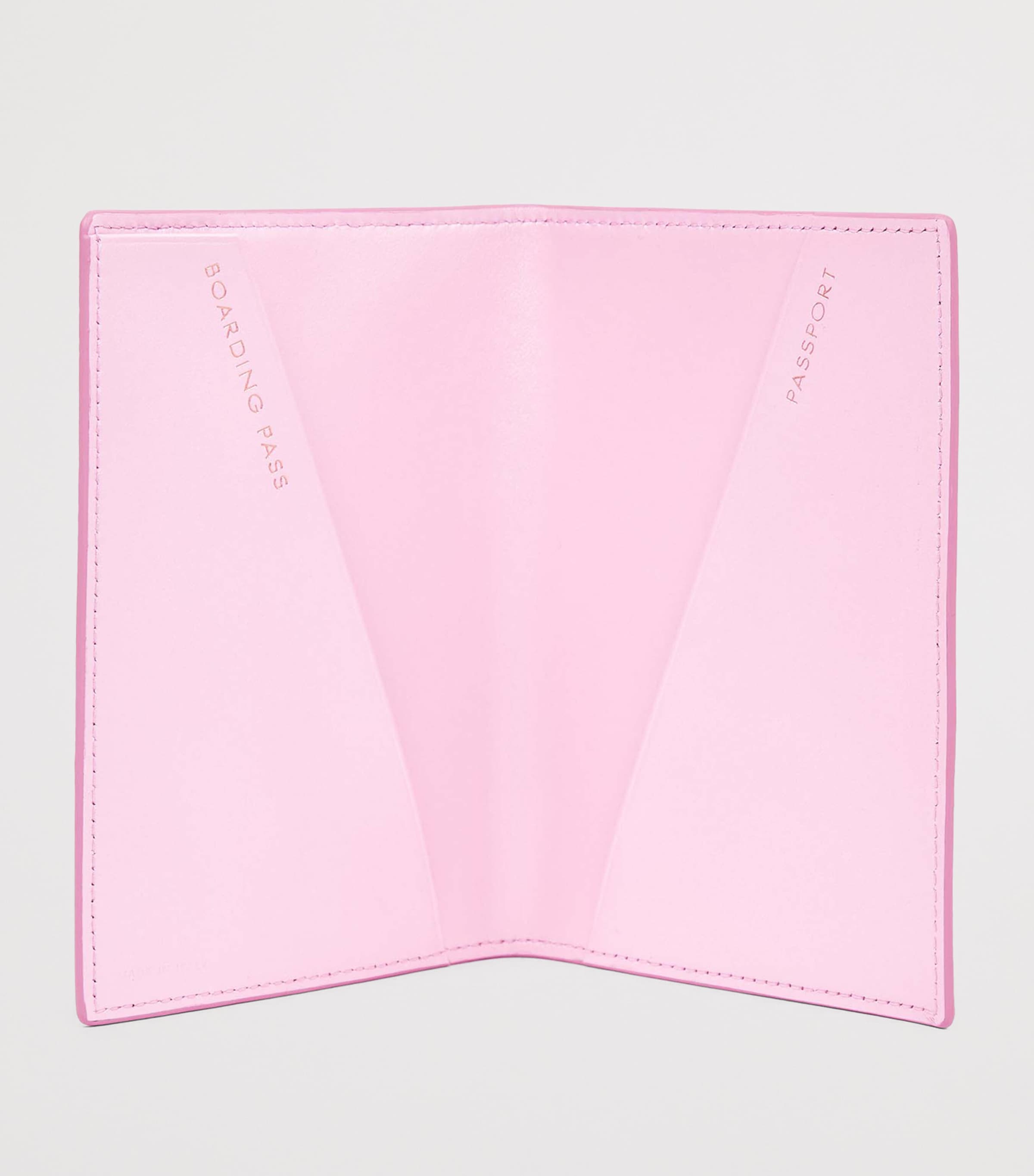 Smythson Panama Leather Rainbow Passport Cover Pearl Pink Image 2