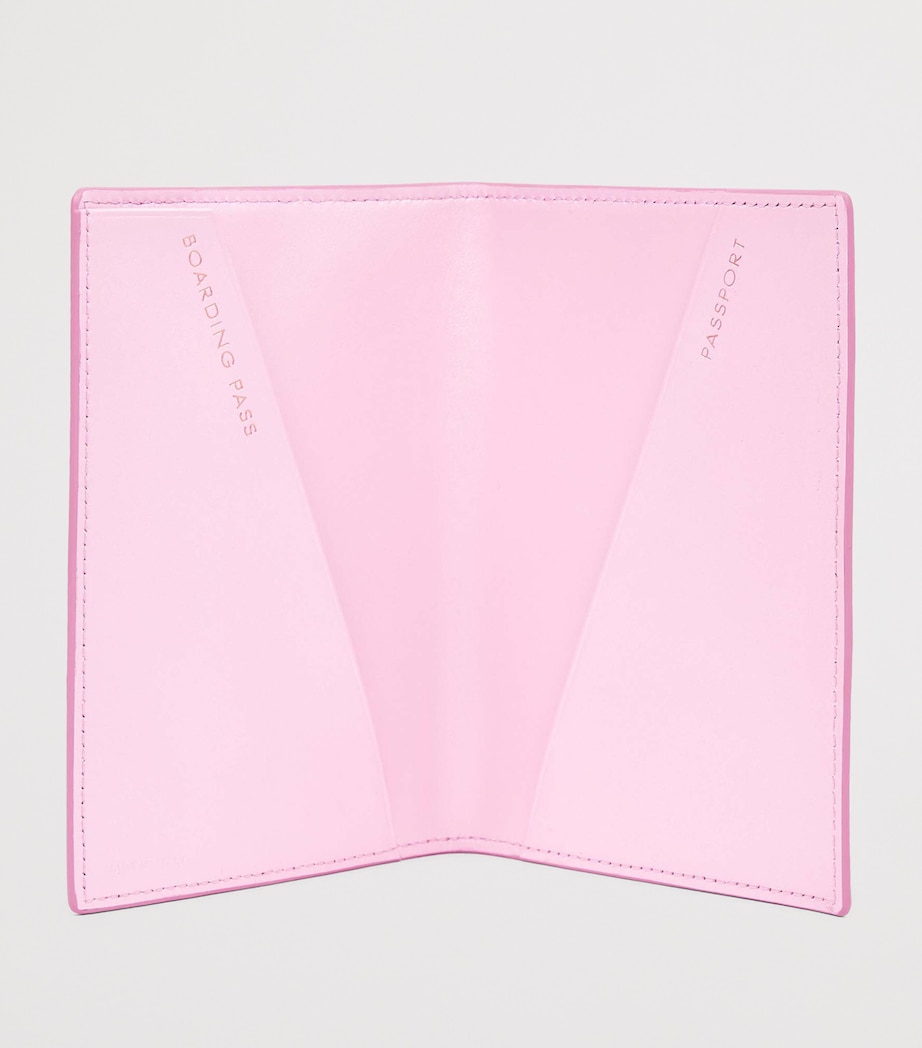 Smythson Panama Leather Rainbow Passport Cover Pearl Pink Image 2