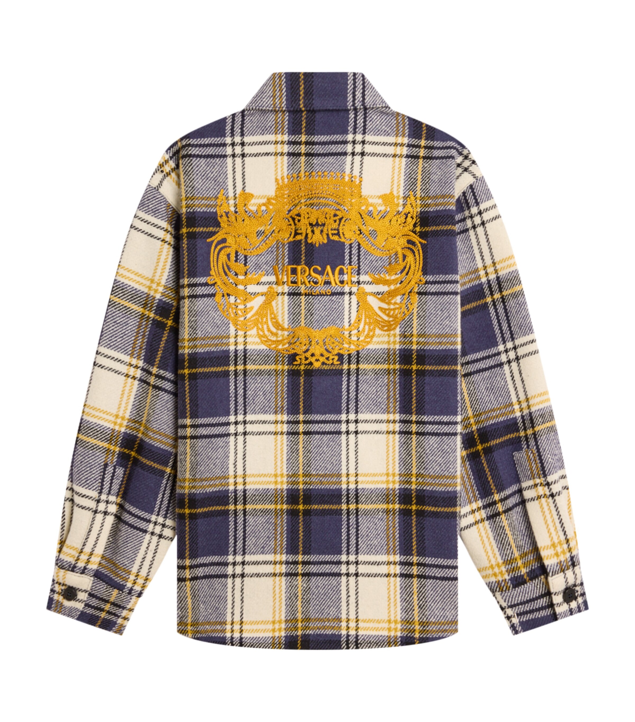 Versace Kids Embroidered Crest Check Shirt | Harrods US