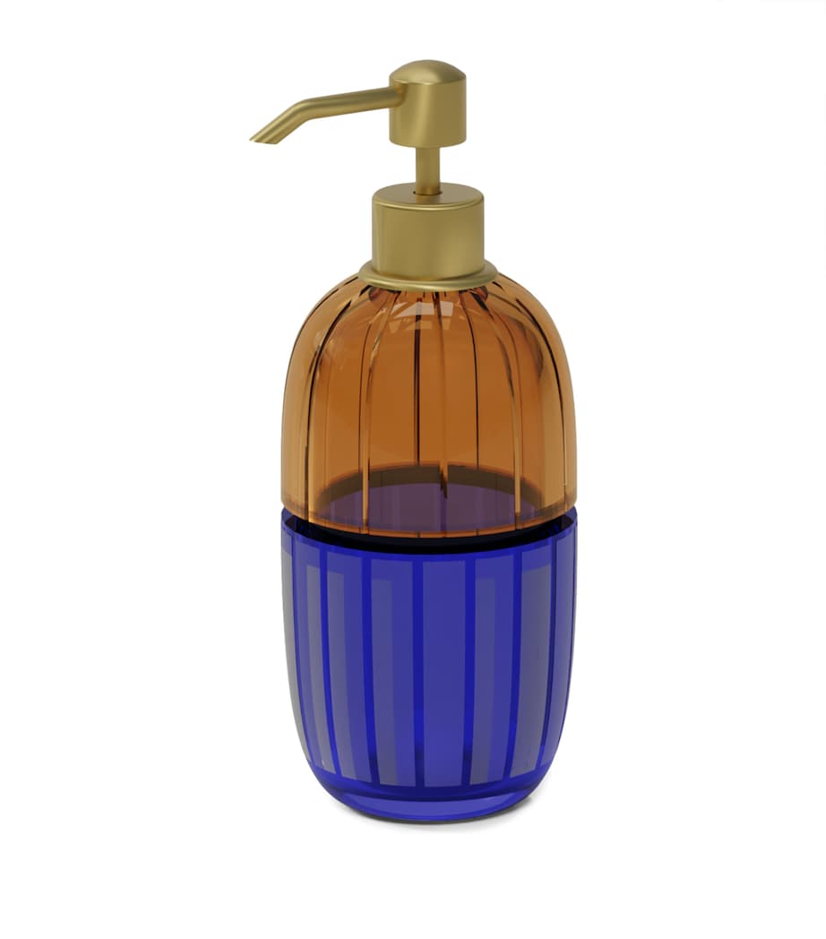 Reflections Copenhagen Crystal Zenith Soap Dispenser Blue Amber Gold Image 1